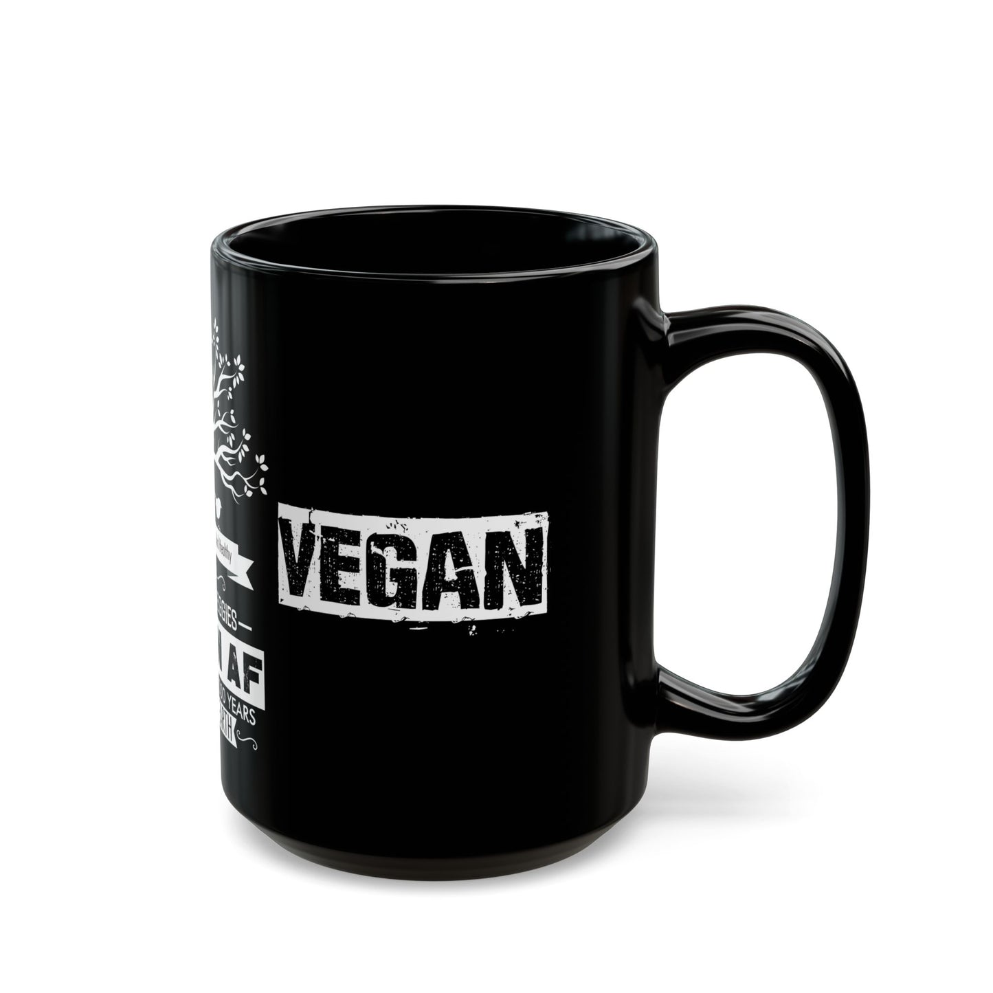 100% Natural & Healthy, Raised by Veggies - Black Mug (11oz, 15oz)