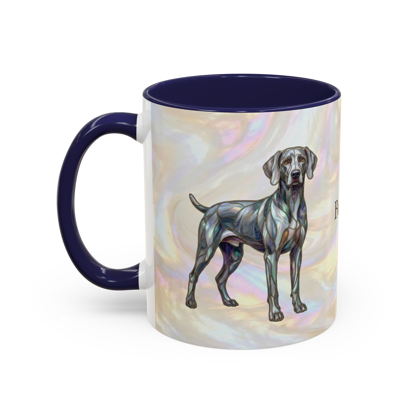 Weimaraner Accent Coffee Mug – Stained Glass Design 11/15oz - 14649