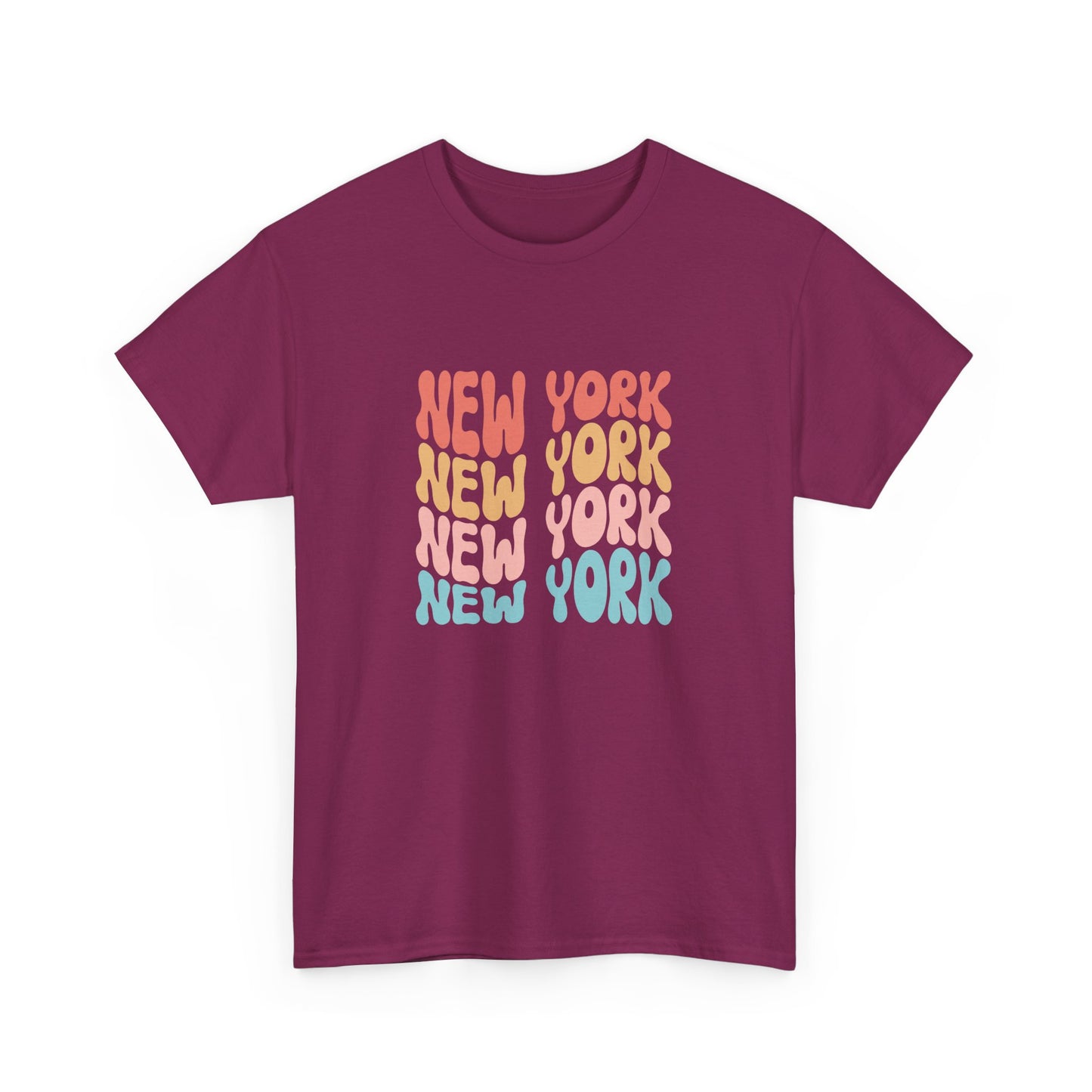 Retro New York Unisex Heavy Cotton Tee - Casual Streetwear Style - 12003