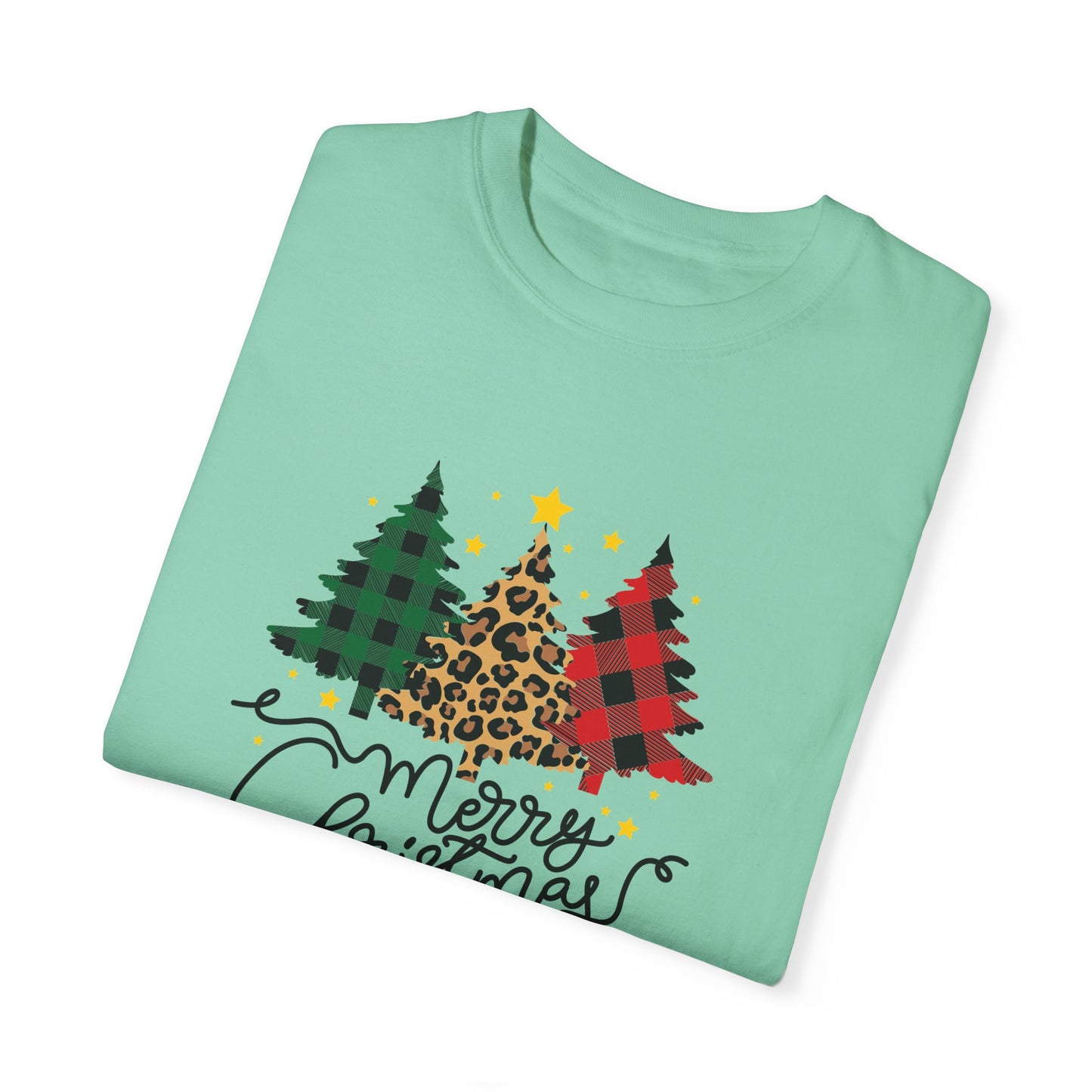 Merry Christmas, Trees - Unisex Garment-Dyed T-shirt - 10199