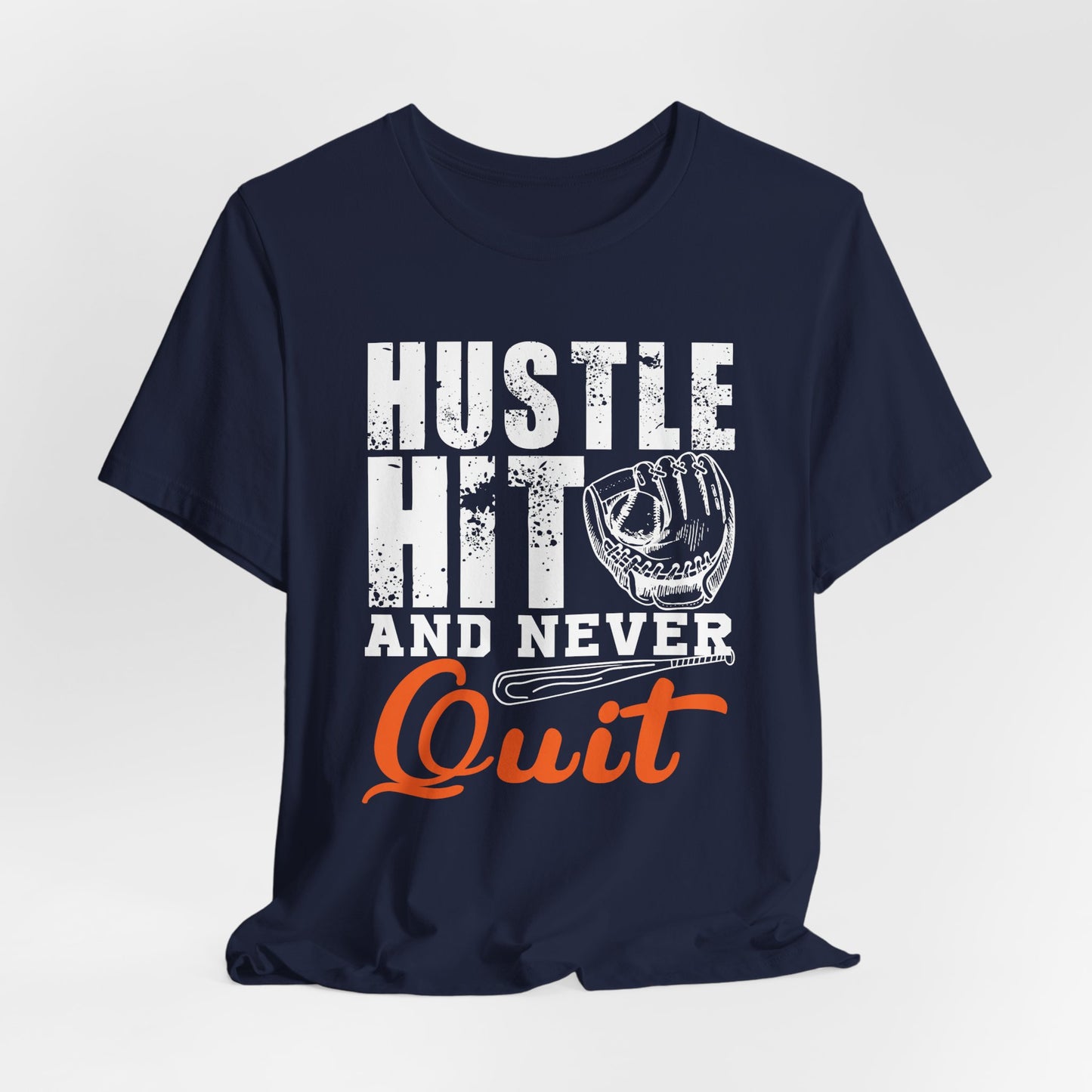 Baseball: Hustle Hit And Never Quit - Unisex Jersey Short Sleeve Tee - 13859