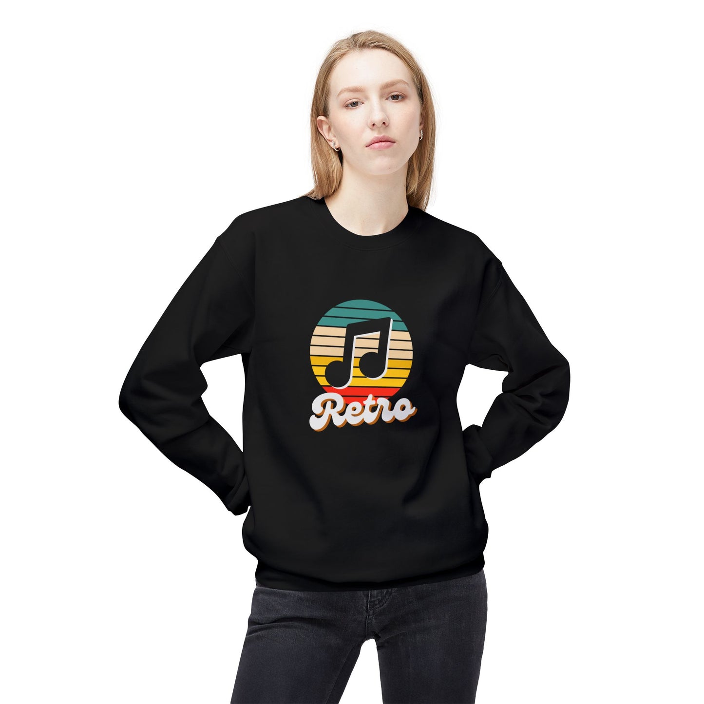 Retro Music - Unisex Midweight Softstyle Fleece Crewneck Sweatshirt - 10606