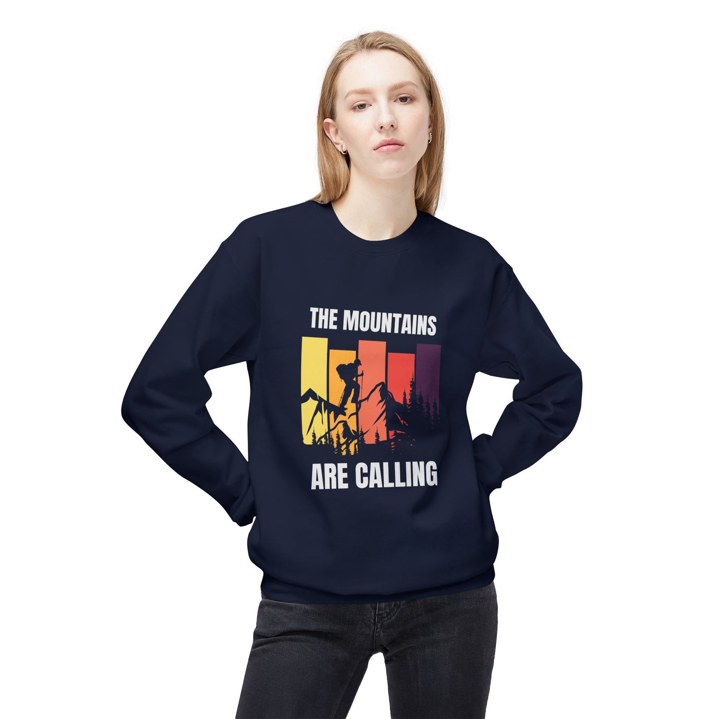 Mountains Are Calling - Unisex Midweight Softstyle Fleece Crewneck Sweatshirt - 10617