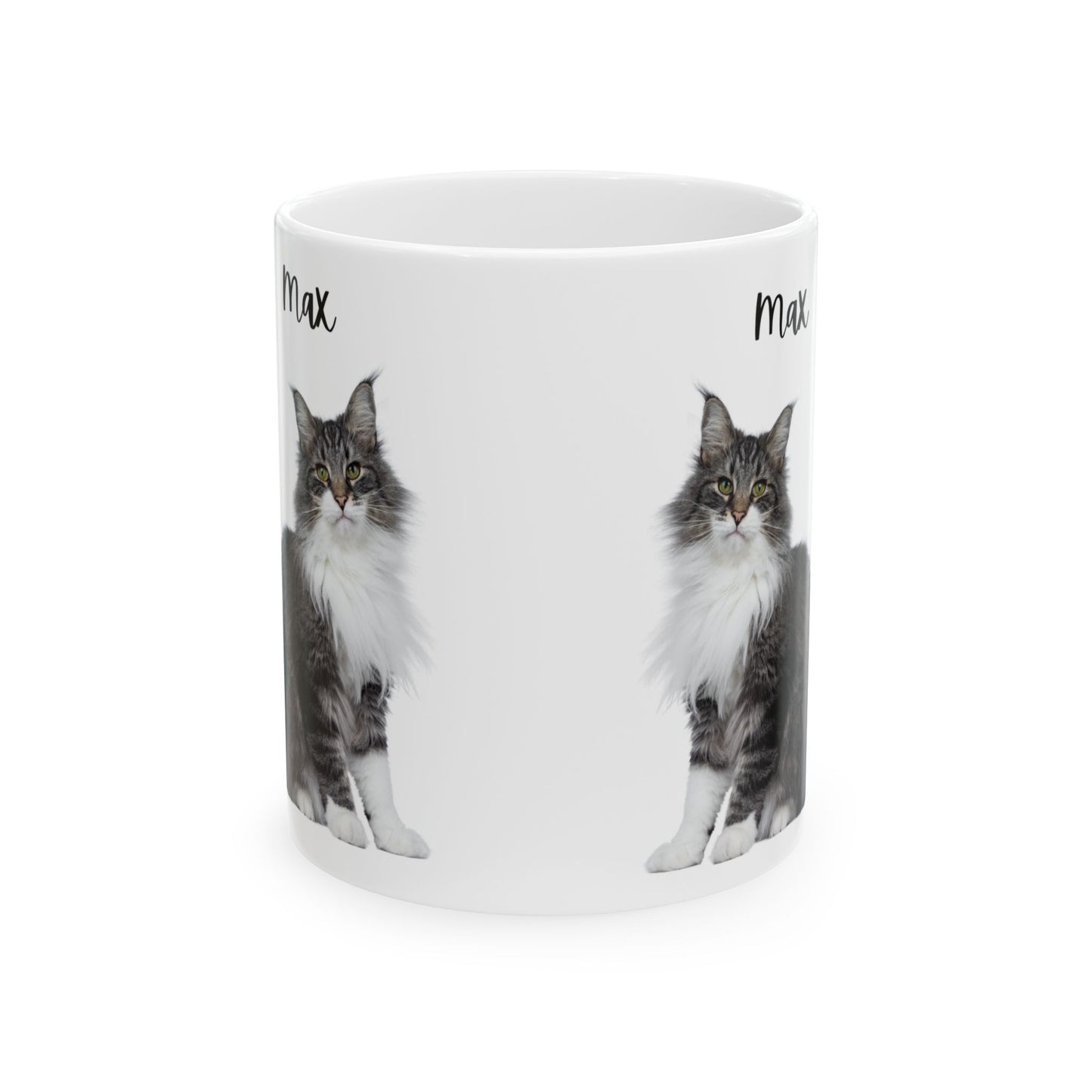 Personalized Cat Ceramic Mug for Cat Lovers, Custom Pet Mug, Coffee Cup, Gift for Cat Owners, Cute Cat Design - 14194