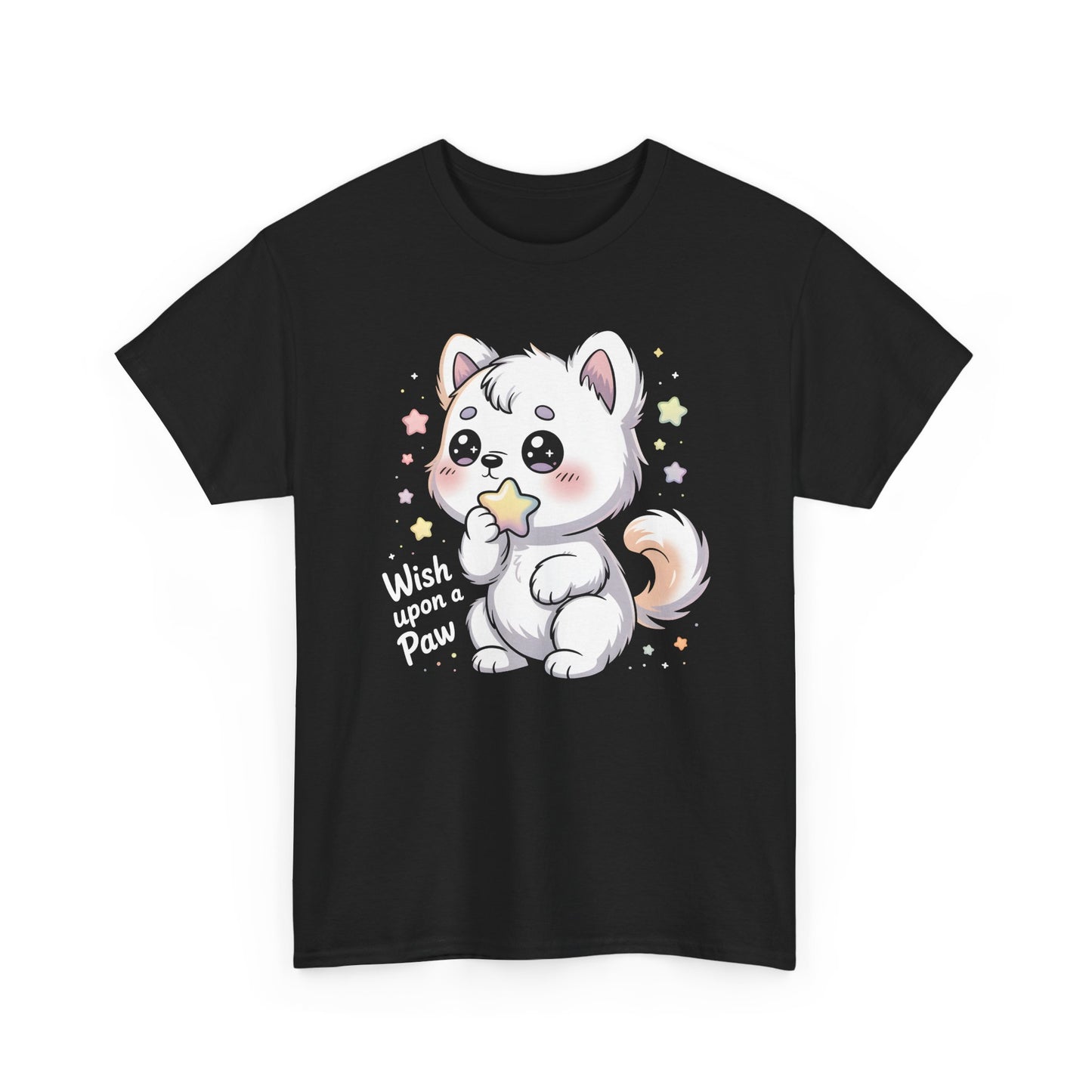 Cute Kitten T-Shirt – “Wish Upon a Paw” Kawaii Cat Tee Gift - 14851