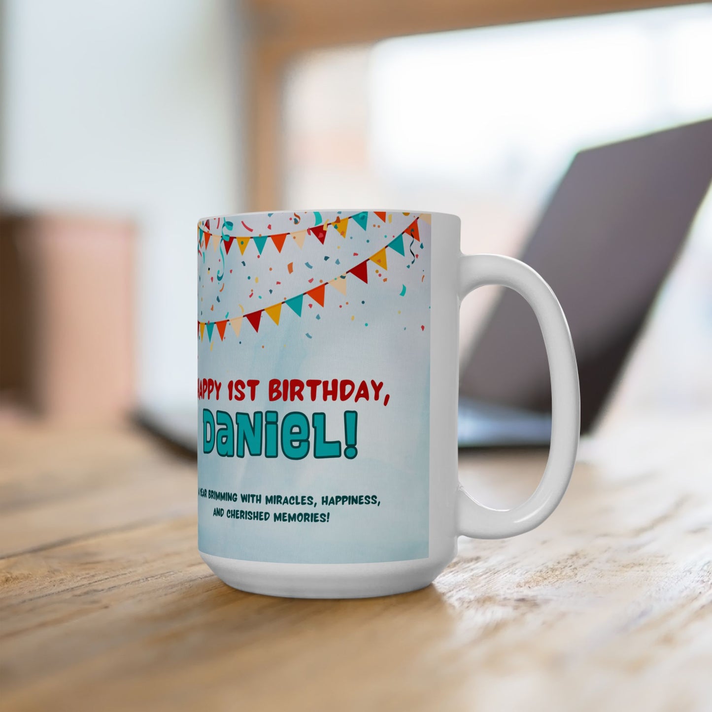 Personalized Birthday Mug, Custom Celebration Cup for Kids, 1st Birthday Gift, Party Favor, Photo Mug - 13996