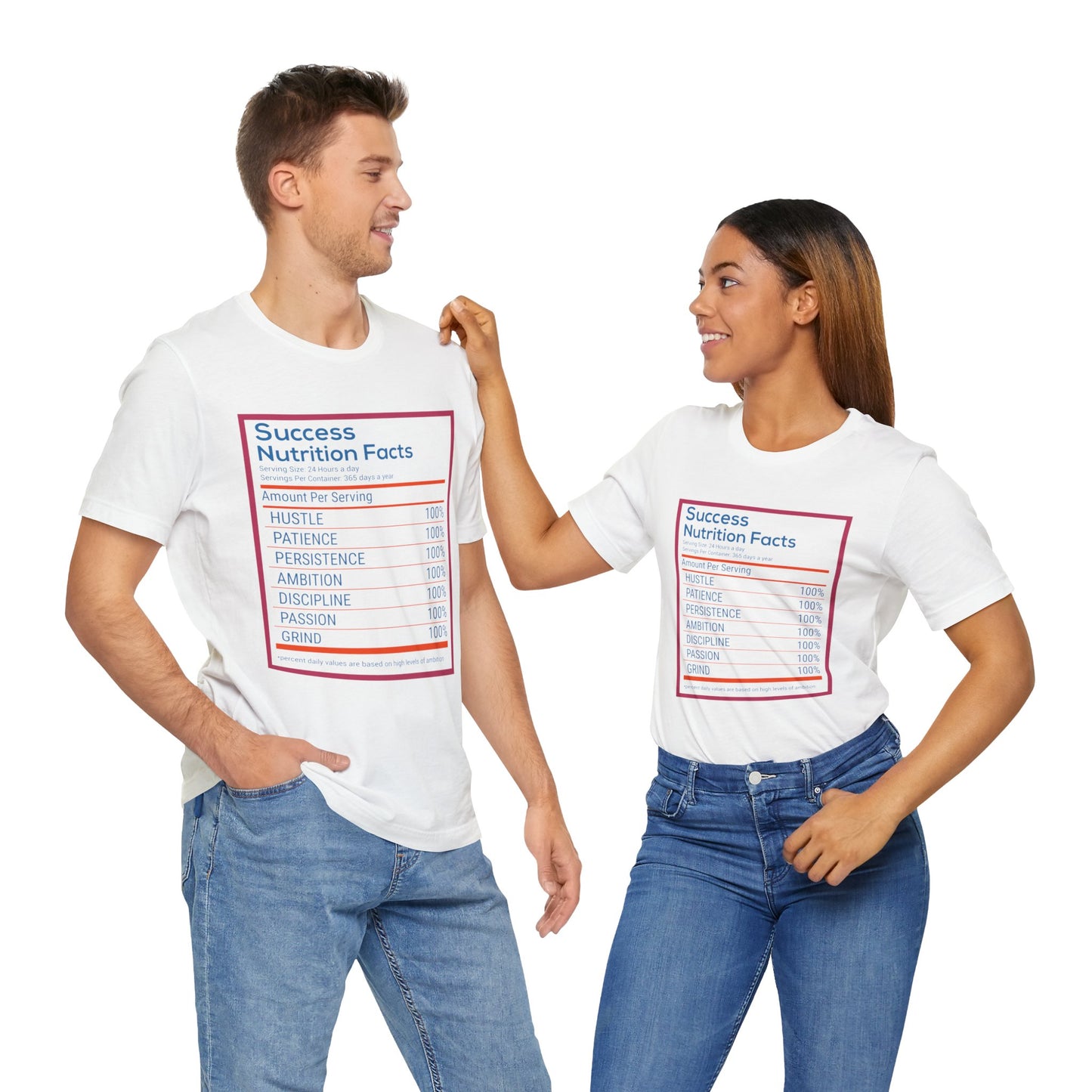 Motivational: Success Nutrition Facts - Unisex Jersey Short Sleeve Tee