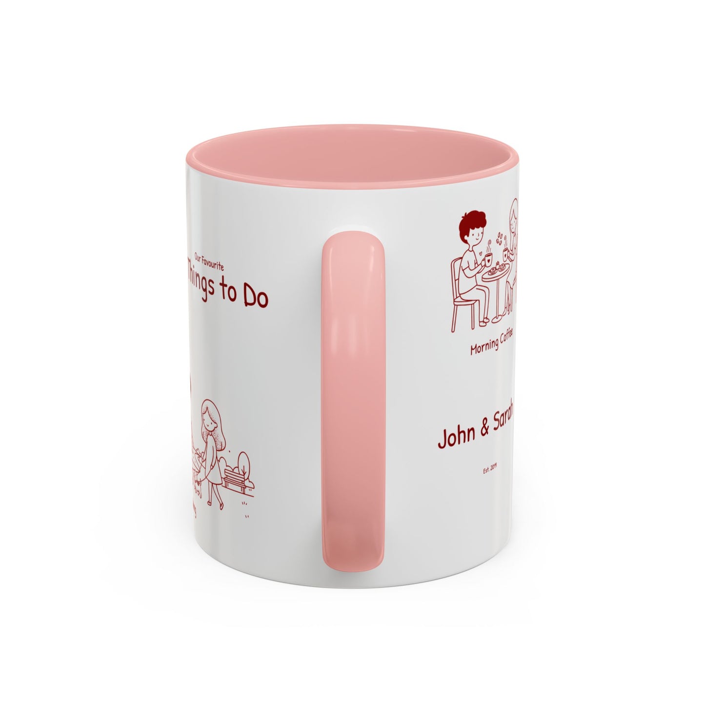 Our Favorite Things to Do Valentine’s Mug – Cozy Couples Illustrated Accent Coffee Mug - 14706