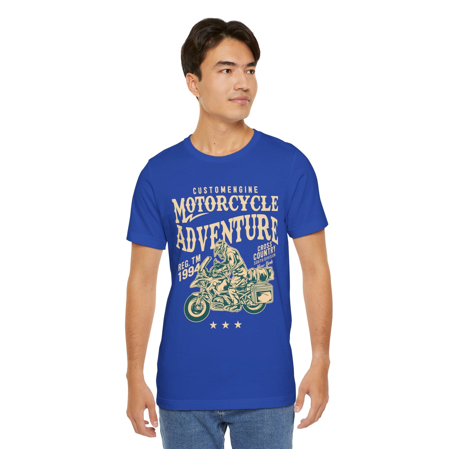 Custom Engine, Motorcycle Adventure - Unisex Jersey Short Sleeve Tee - 13146