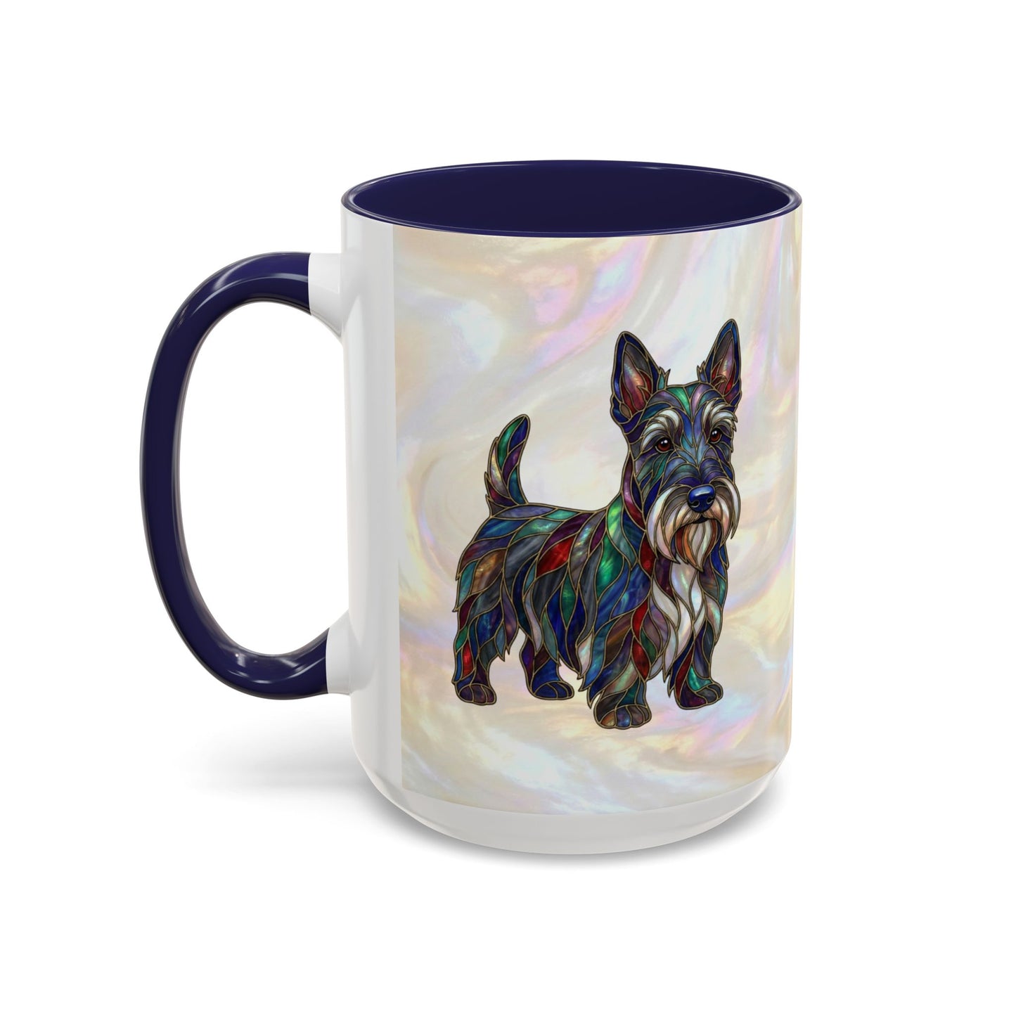 Scottish Terrier Accent Coffee Mug – Stained Glass Design 11/15oz - 14644