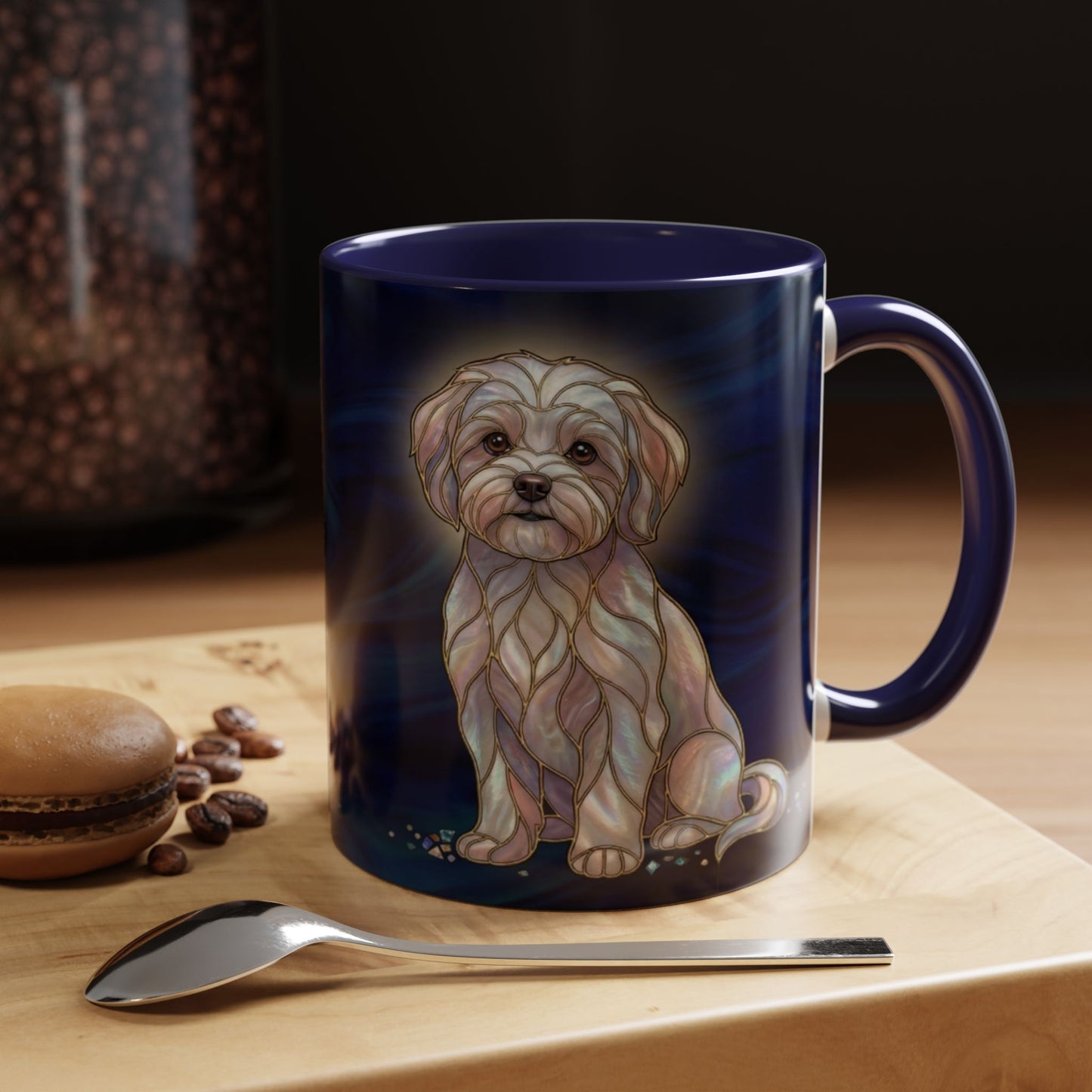 Maltese Art Coffee Mug — Stain Glass Design (11/15oz) - 14546