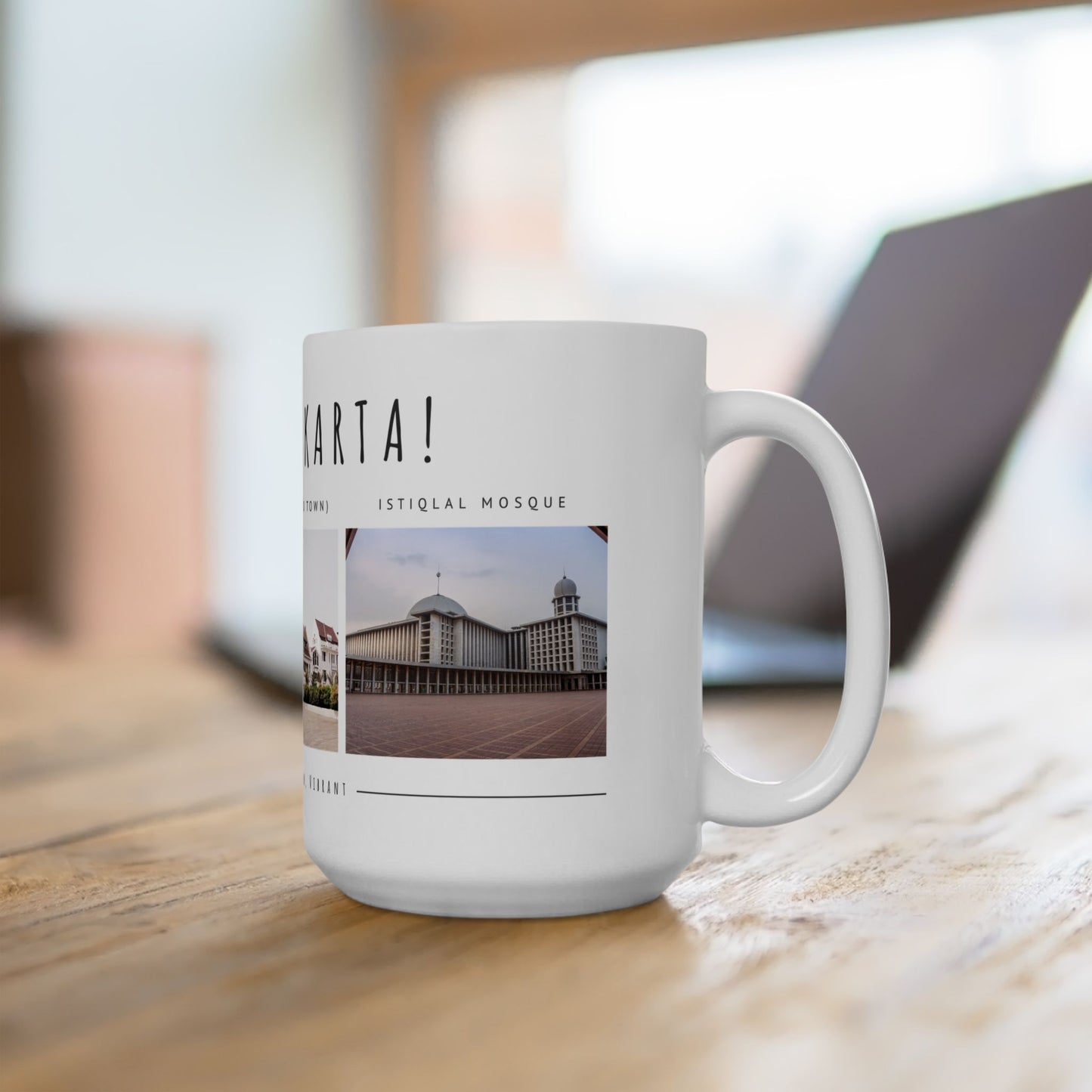 Hello Jakarta Ceramic Mug - 11oz & 15oz, Perfect for Travel Lovers & Home Decor - 12022