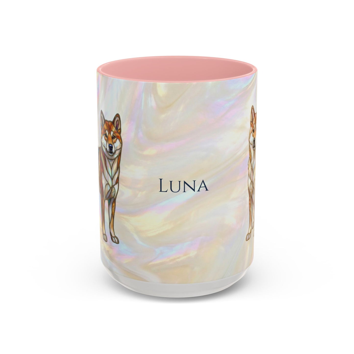 Shiba Inu Accent Coffee Mug – Stained Glass Design 11/15oz - 14646