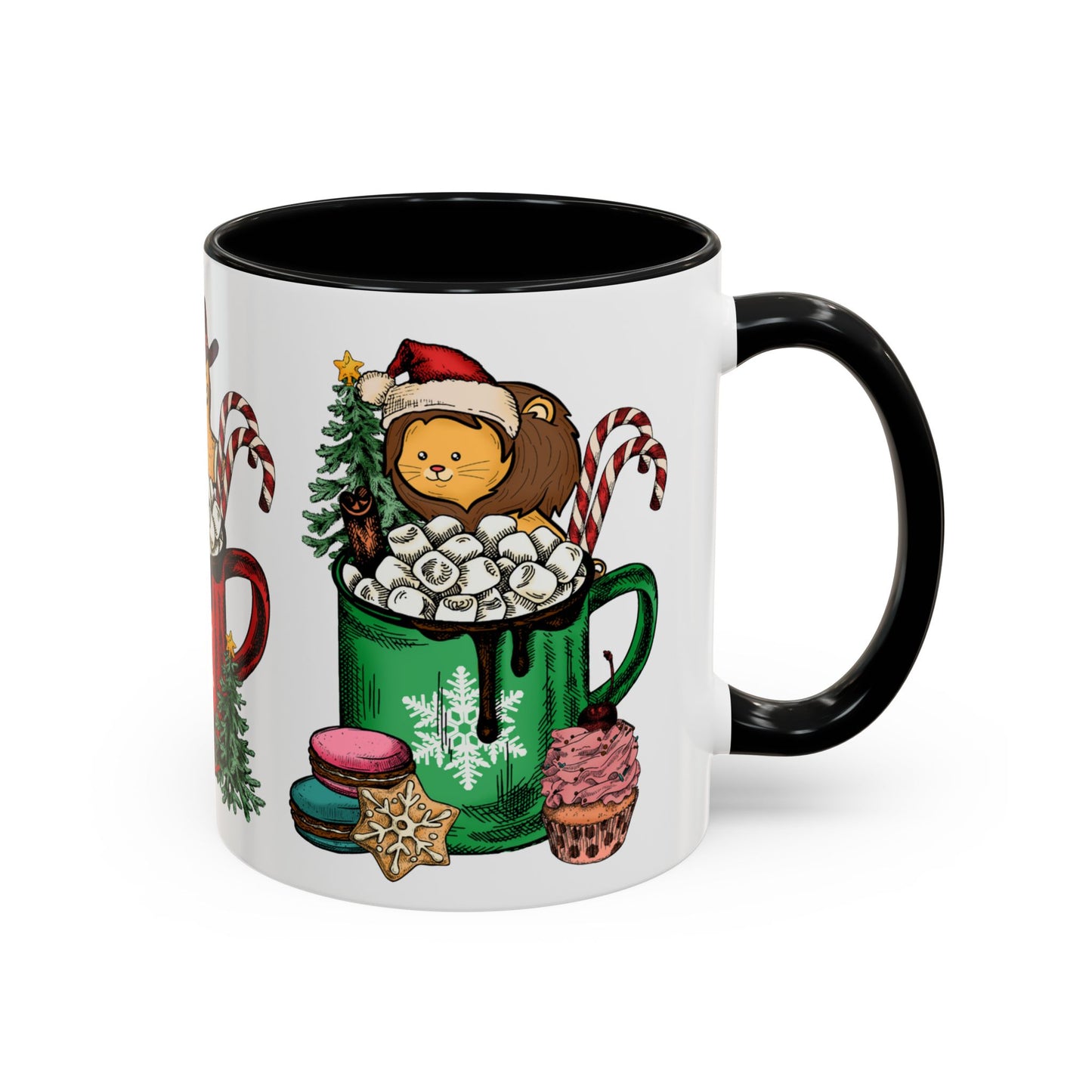 Christmas Marshmallow Mugs with Animals - Accent Coffee Mug (11, 15oz) - 10306