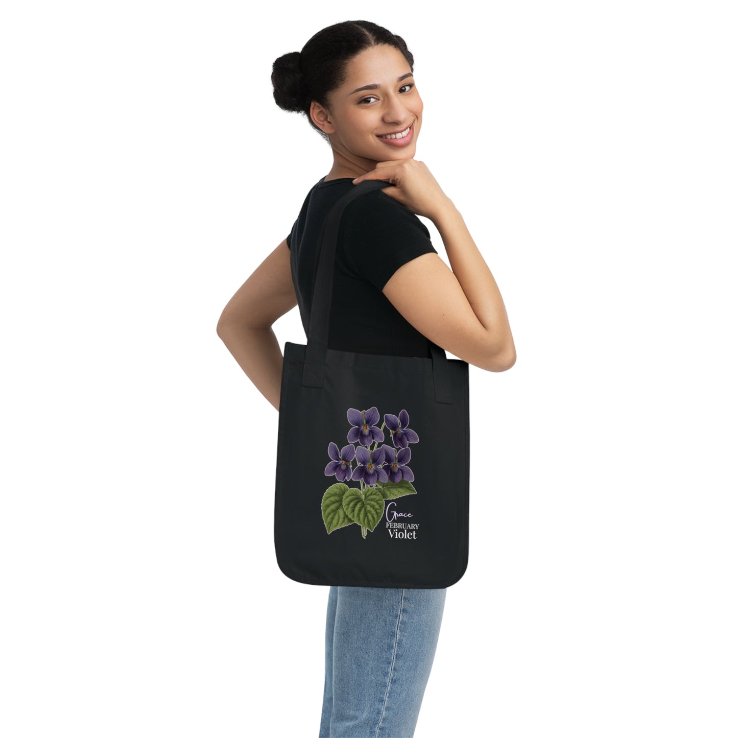 February Violet Birth Flower Tote Bag - 14694