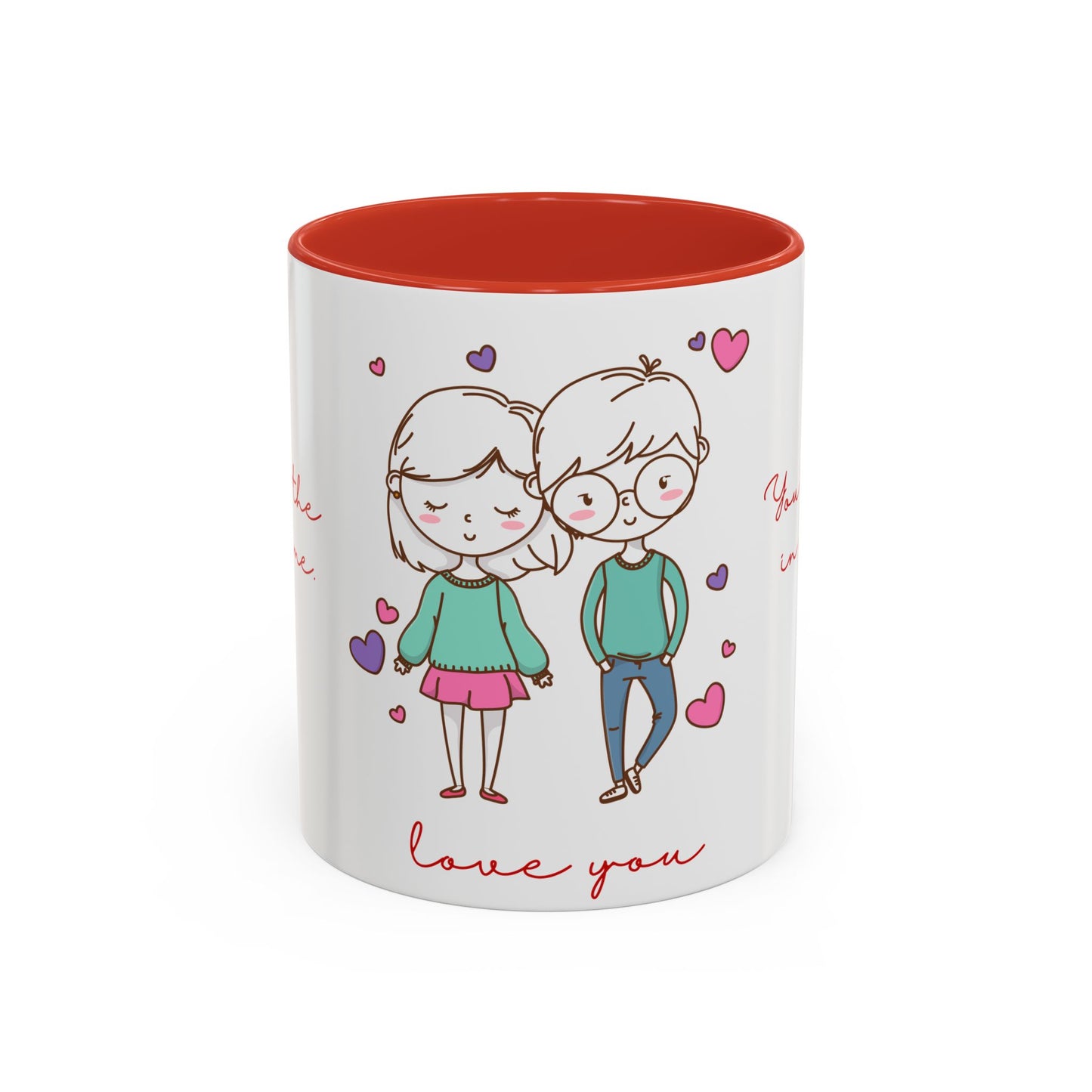 Cute Couple, Love You - Accent Coffee Mug (11, 15oz) - 11472