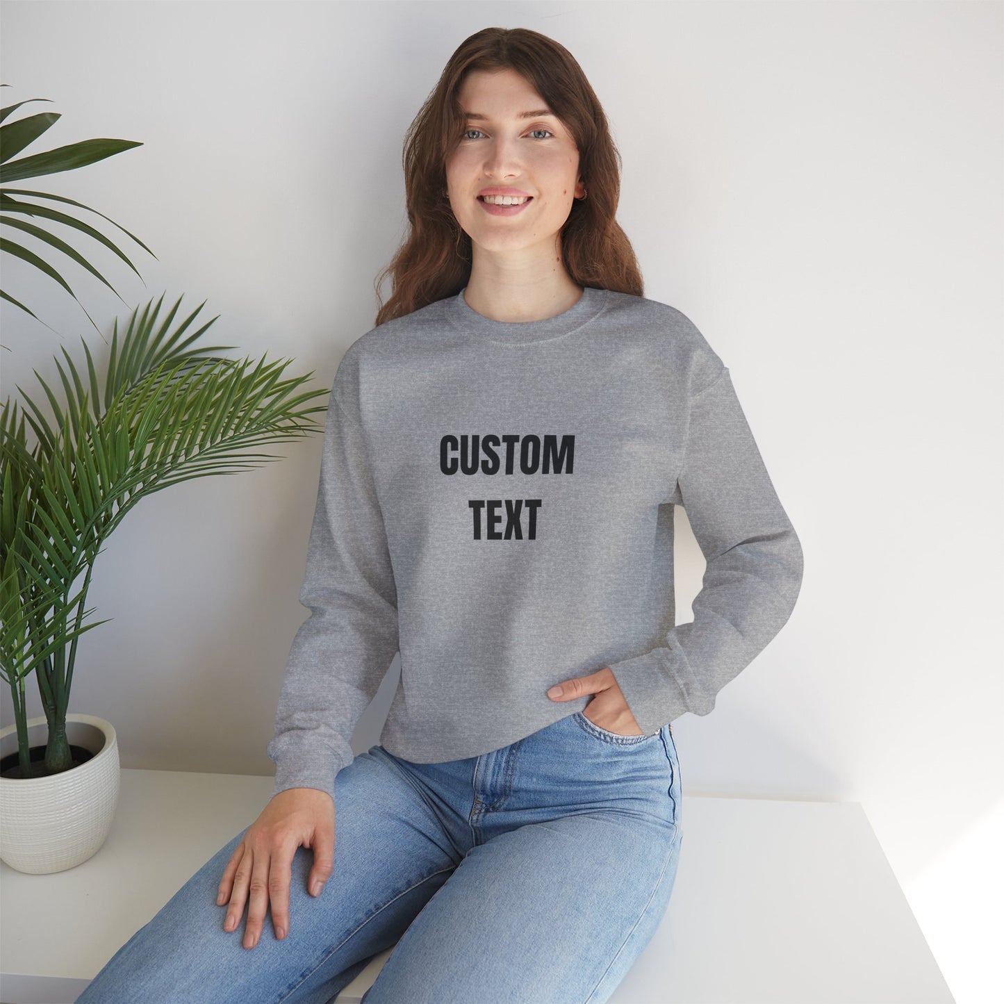 Custom Text Crewneck Sweatshirt – Personalized Unisex Pullover - 14682