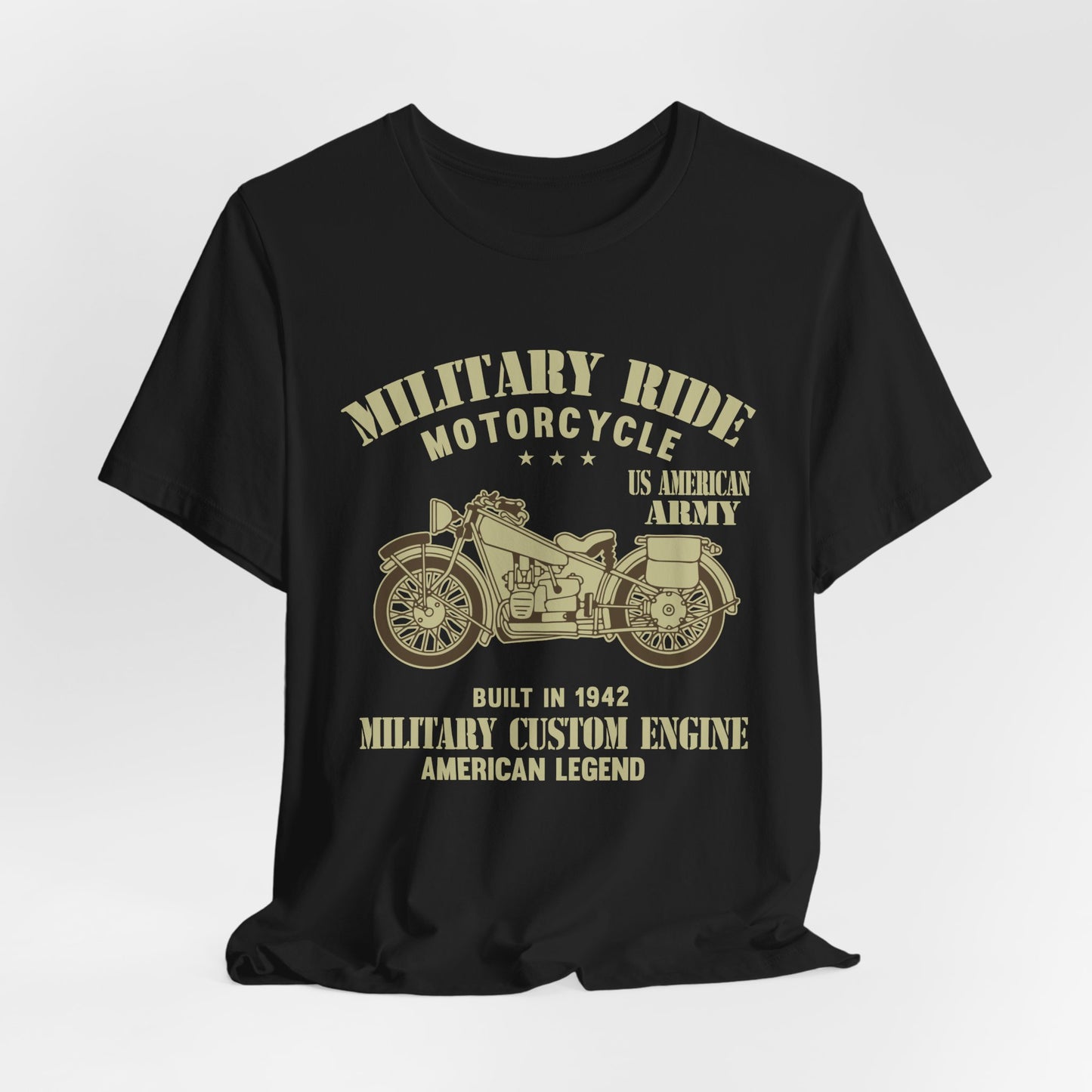 Military Ride Motorcycle - Unisex Jersey Short Sleeve Tee - 13149