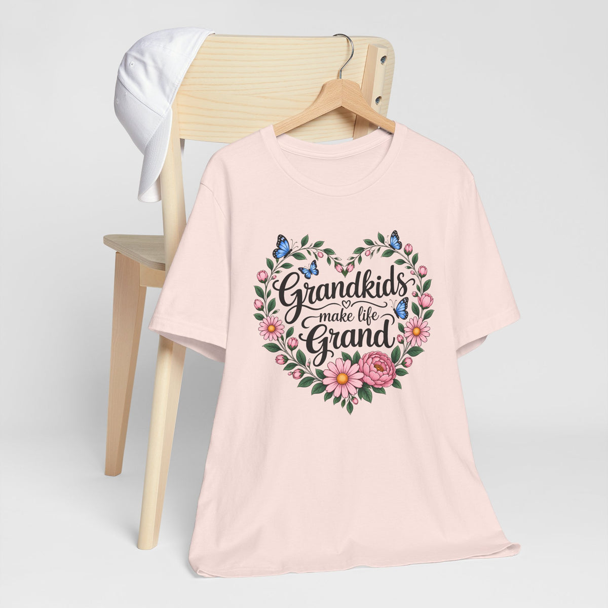 Grandkids Make Life Grand Floral T-Shirt,  Grandma Gift Tee - 14989