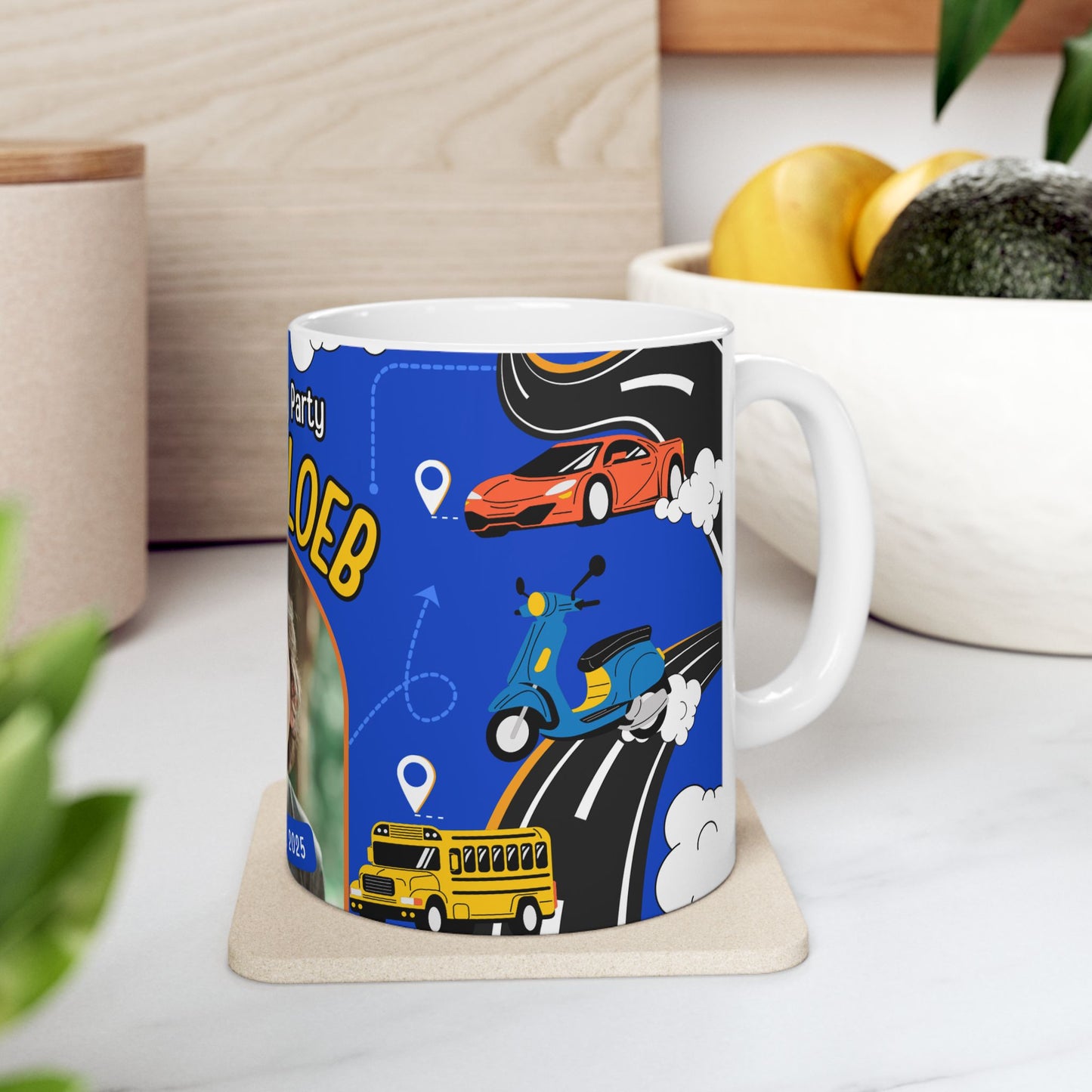 Happy Birthday, Car-Loving Boy, Details Customizable - Ceramic Mug, (11oz, 15oz) - 11236