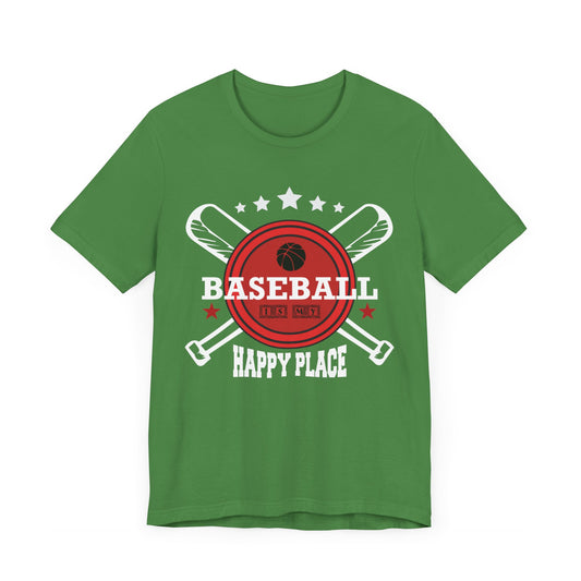 Baseball: Happy Place - Unisex Jersey Short Sleeve Tee