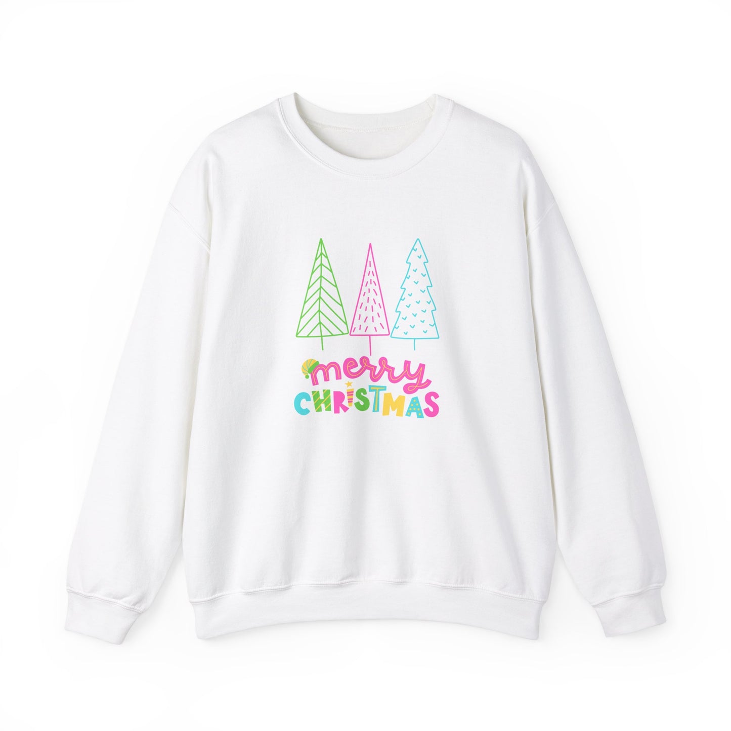 Trees, Merry Christmas -Unisex Heavy Blend™ Crewneck Sweatshirt - 10529