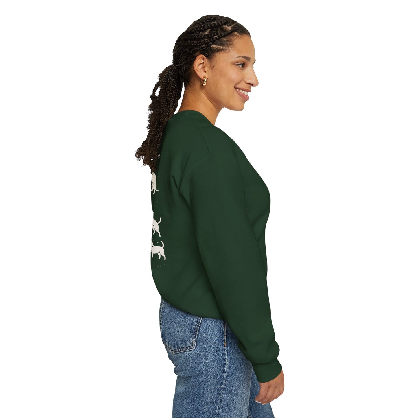 Dog in Space Crewneck Sweatshirt – Space Puppy Graphic Pullover - 14678
