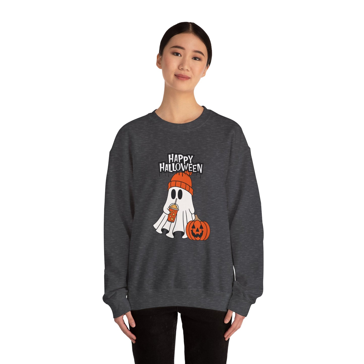 Happy Halloween, Ghost - Unisex Heavy Blend™ Crewneck Sweatshirt