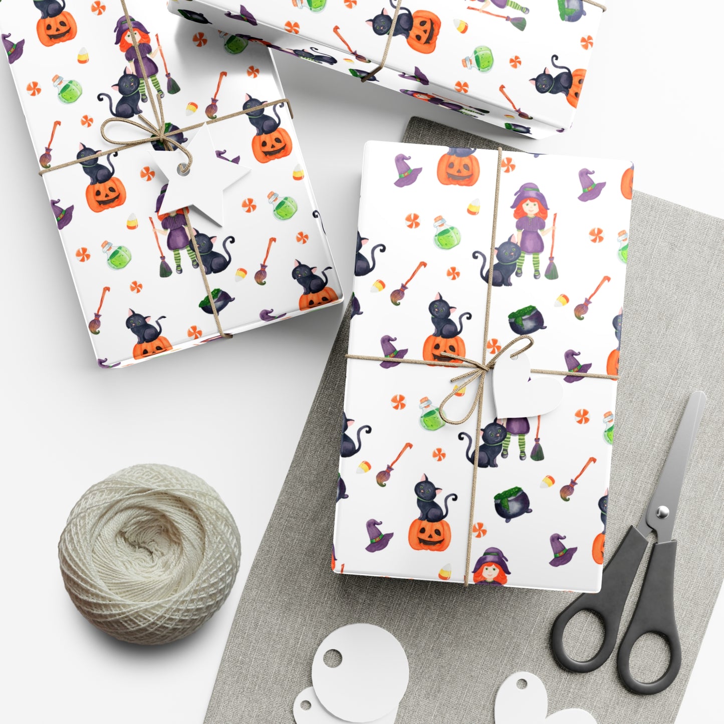 Halloween Girl with a Black Cat - Gift Wrap Papers - 13987