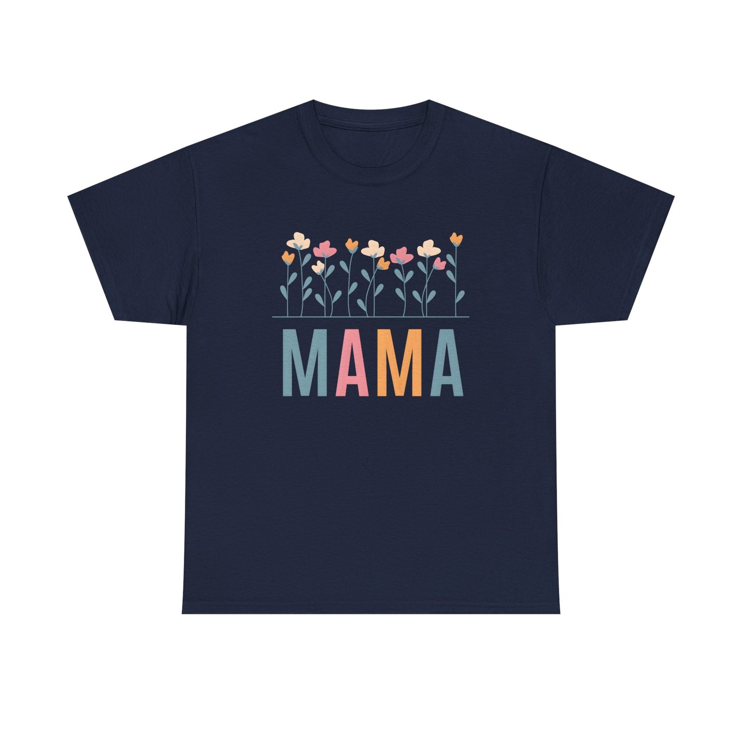Mama Floral T-Shirt — Colorful Spring Flowers "MAMA" Tee for Mothers' Day - 14876