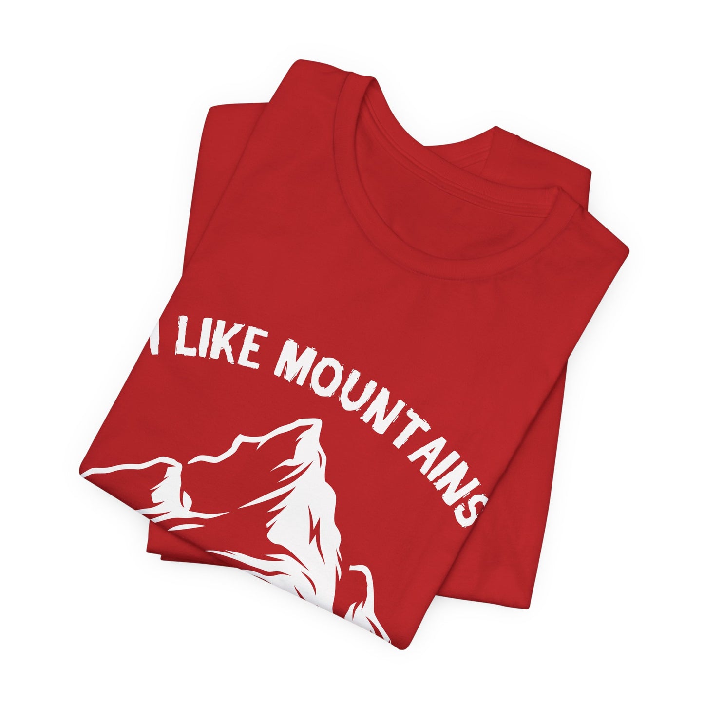 Camping: I Like Mountains & Maybe Three People - Unisex Jersey Short Sleeve Tee