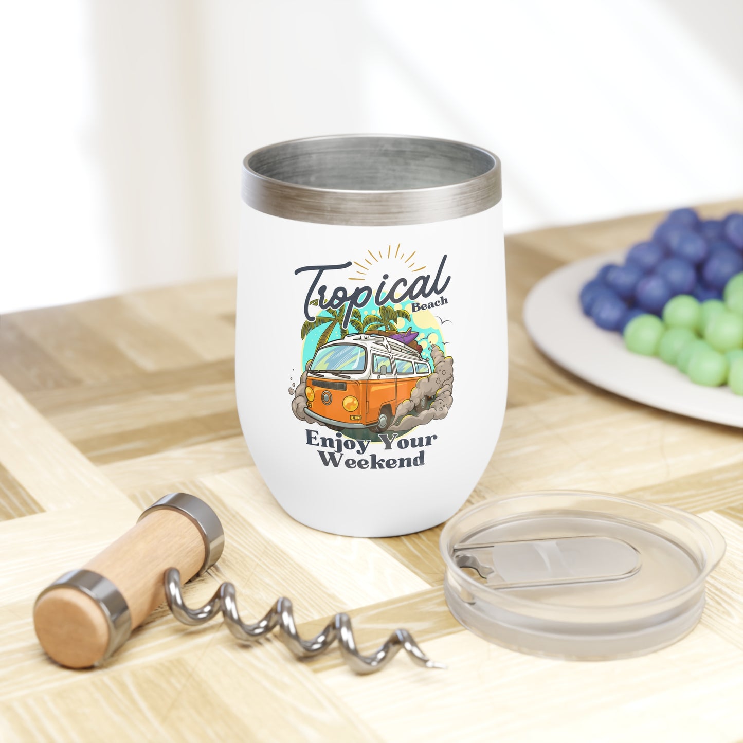 Tropical Beach, enjoy Your Weekend - Chill Wine Tumbler - 10563