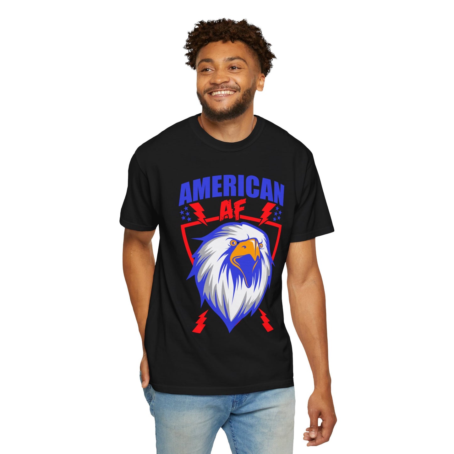 Patriotic Eagle T-Shirt, American AF Graphic Tee, Unisex Tee, 4th of July Shirt, Casual Wear, Gift for Patriots, Summer Style - 13731