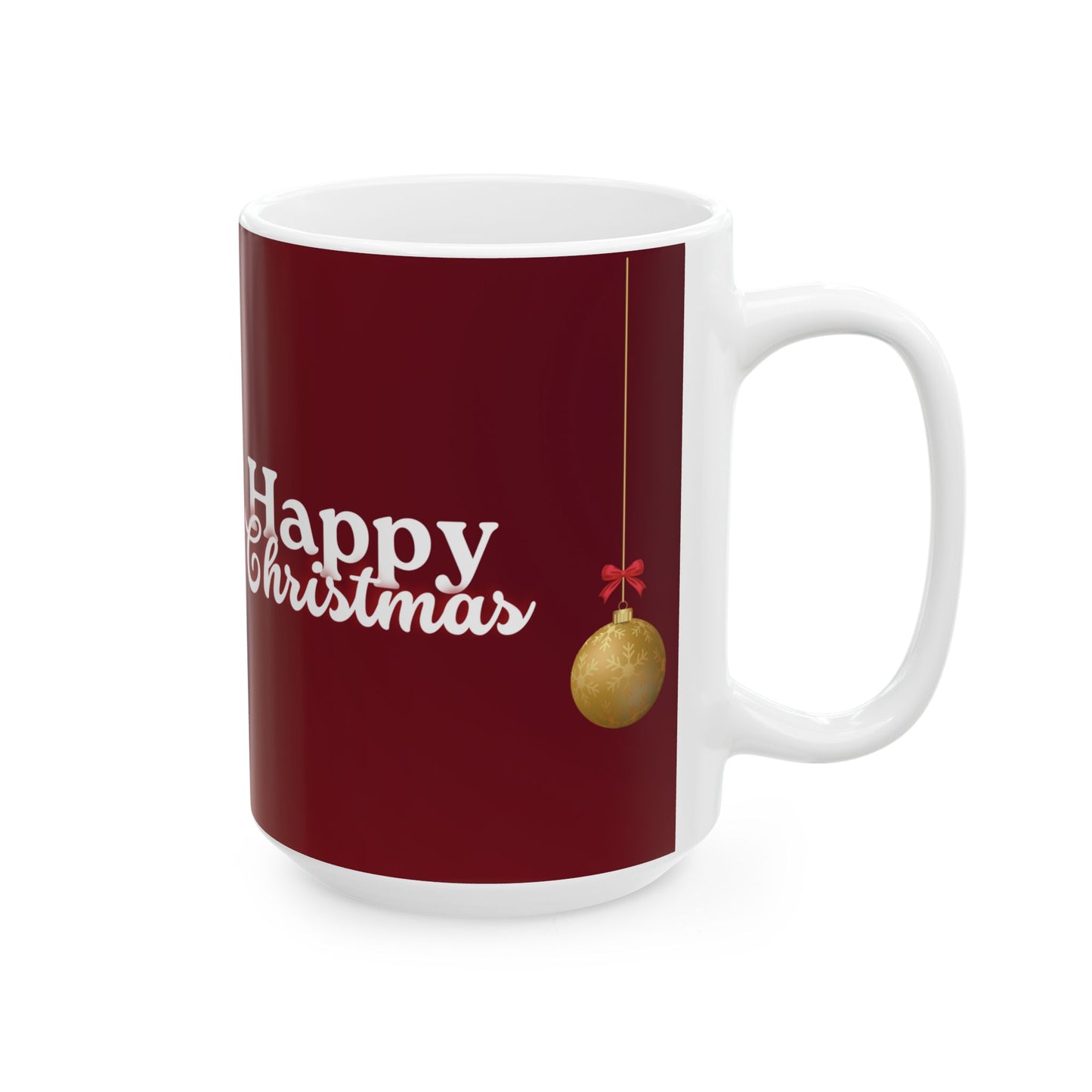 Happy Christmas, Family Photo, Customizable - Ceramic Mug, (11oz, 15oz) - 10929