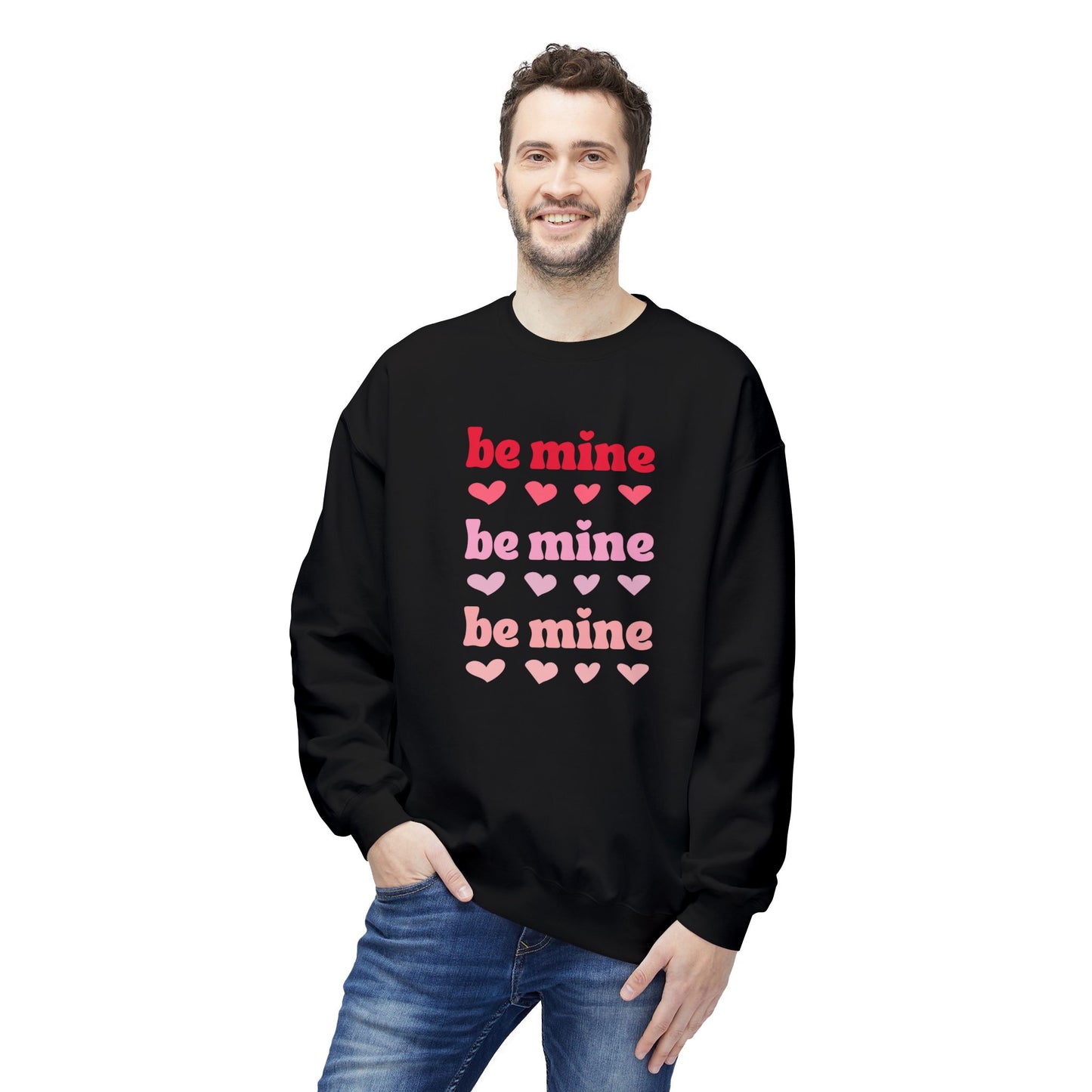 Valentine's, Be Mine - Unisex Midweight Softstyle Fleece Crewneck Sweatshirt - 11428
