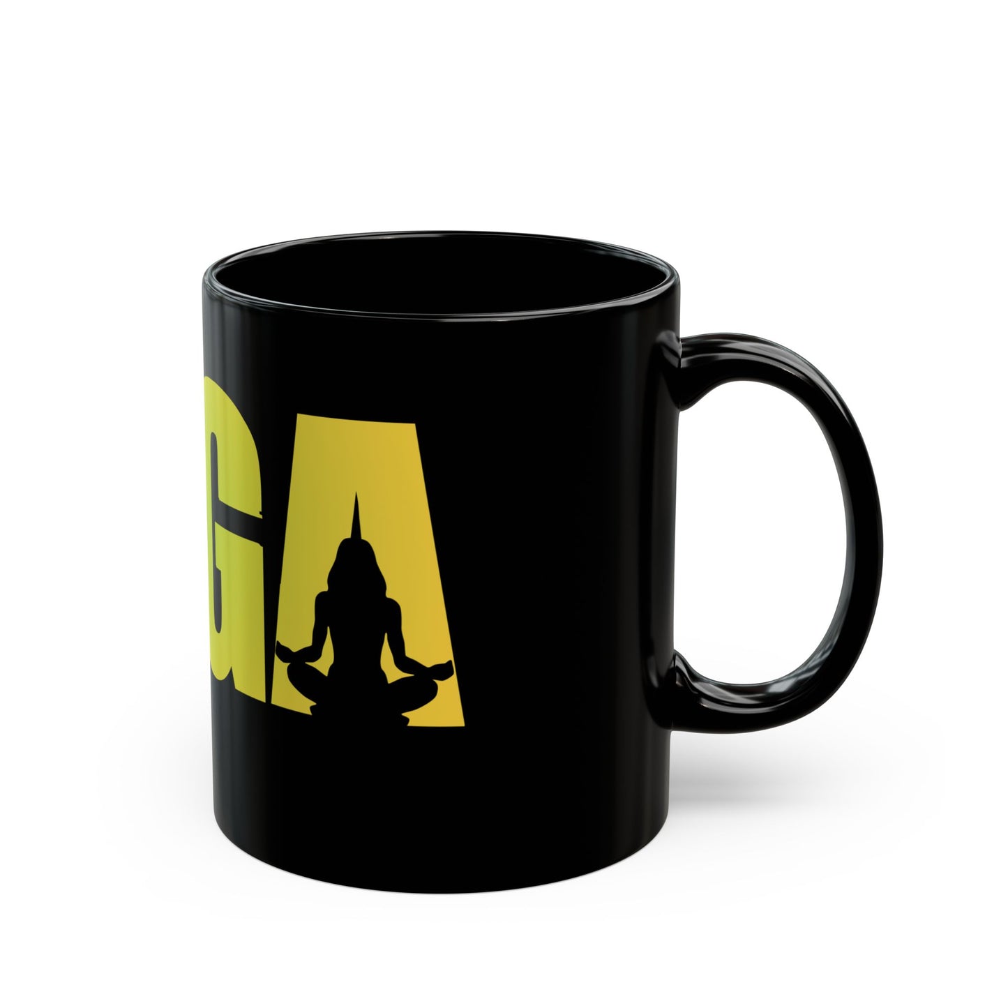 Yoga Inspiration Mug, Motivational Coffee Cup, Yoga Gifts for Yogis, Black Yoga Mug - 13154