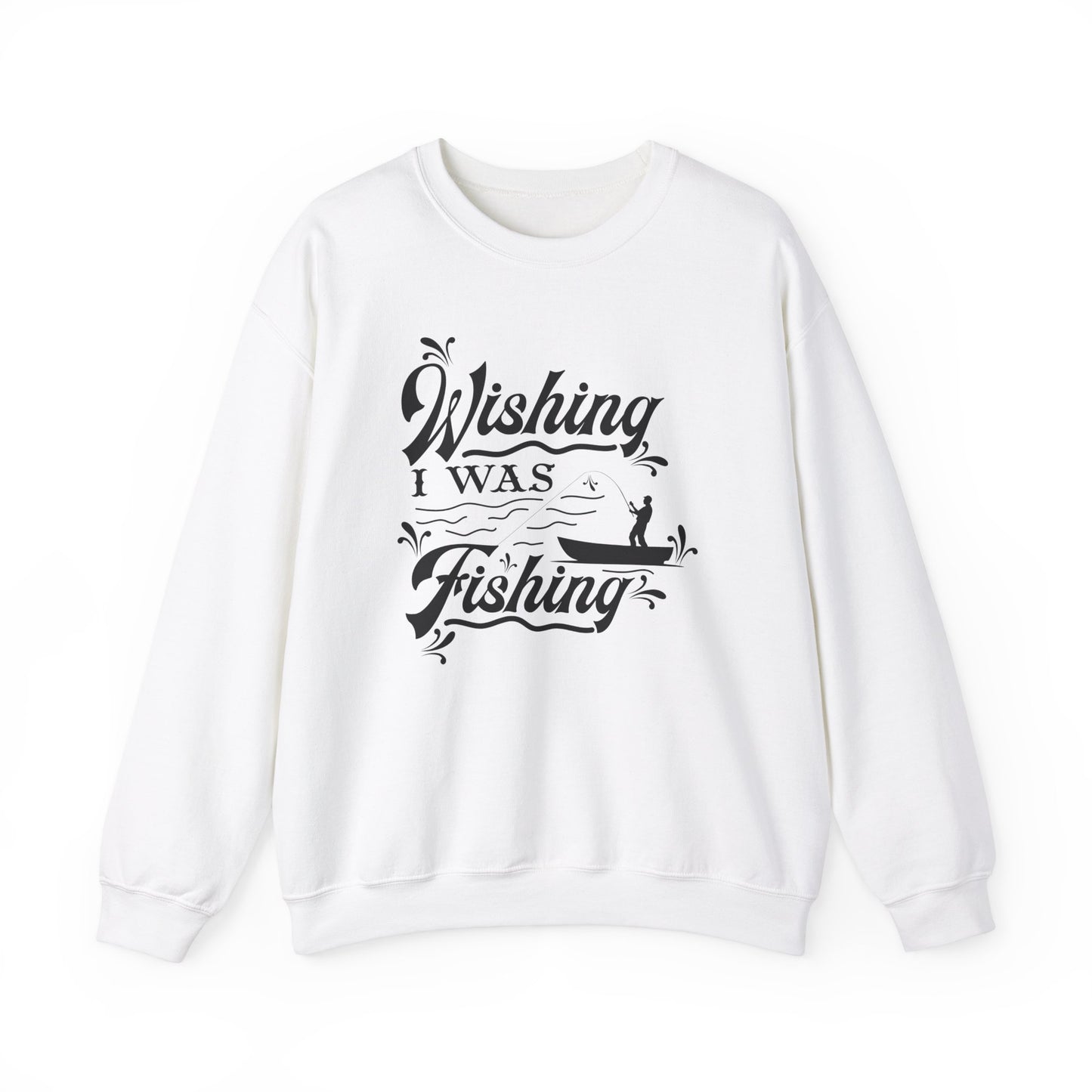 Wishing I Was Fishing - Unisex Heavy Blend™ Crewneck Sweatshirt