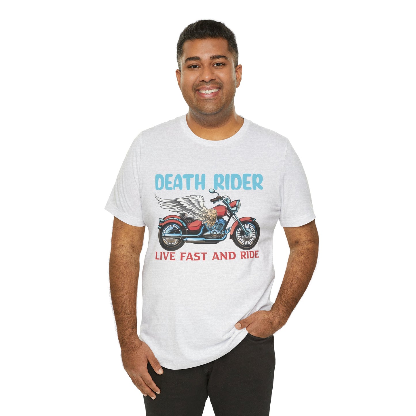 Death Rider, Live Fast and Ride  - Unisex Jersey Short Sleeve Tee - 13595