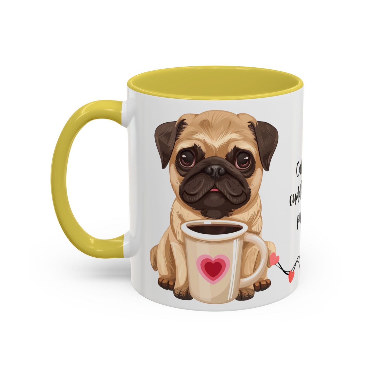 A Pug in Hand, Coffee in the Other—Perfect Morning - Colorful Mugs, 11oz - 10630