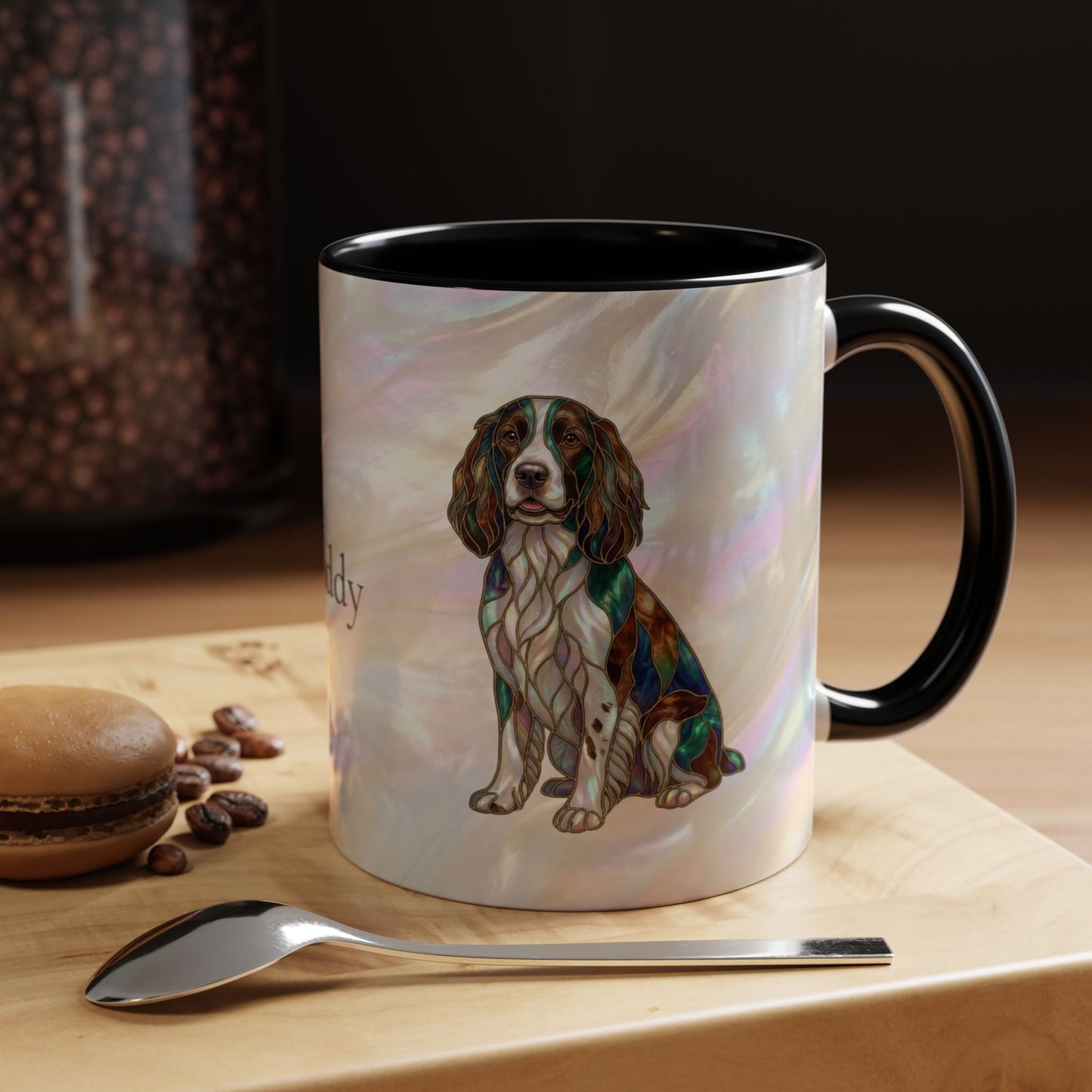 Springer Spaniel Accent Coffee Mug – Stained Glass Design 11/15oz - 14648