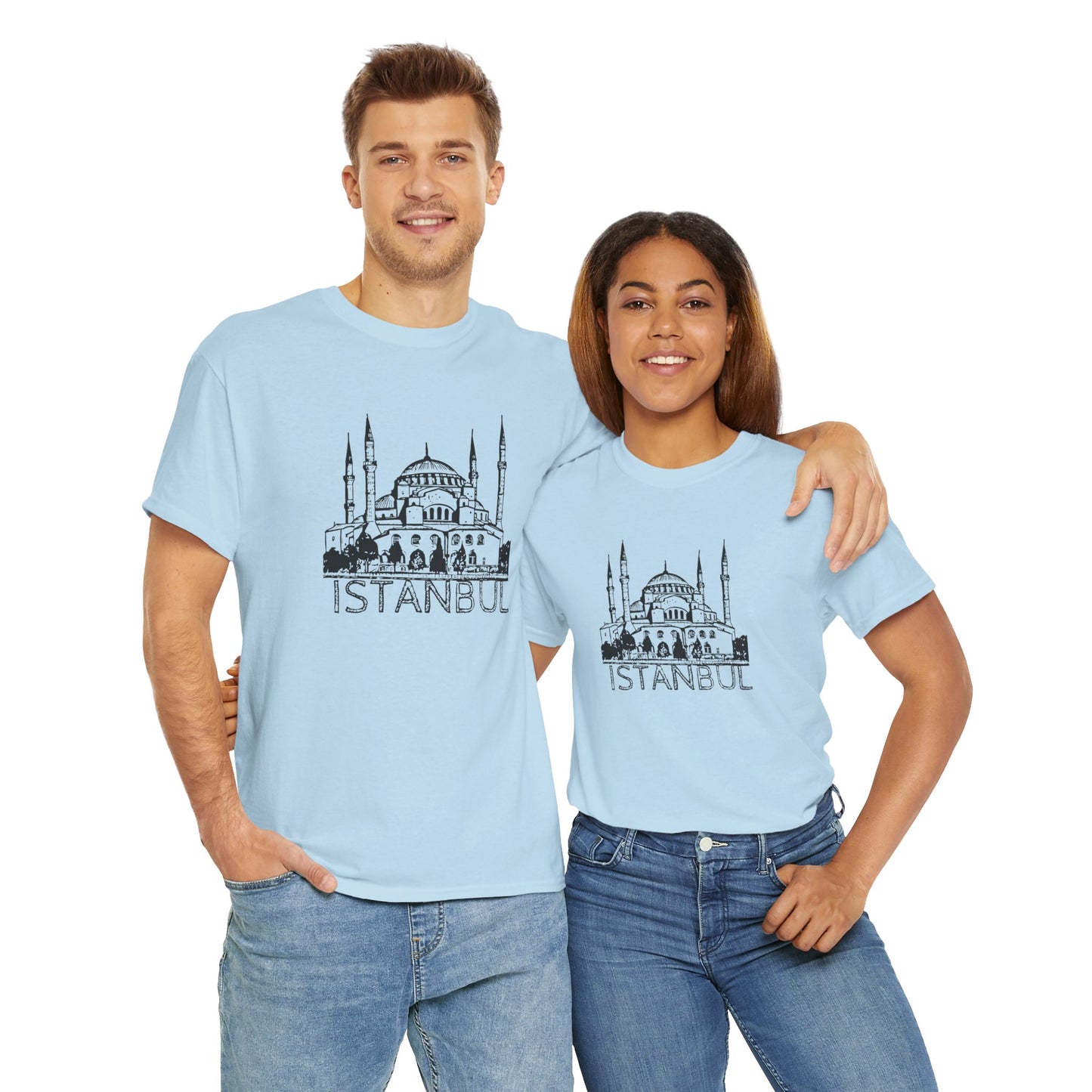 Istanbul Unisex Heavy Cotton Tee - Travel Inspired Apparel - 12007