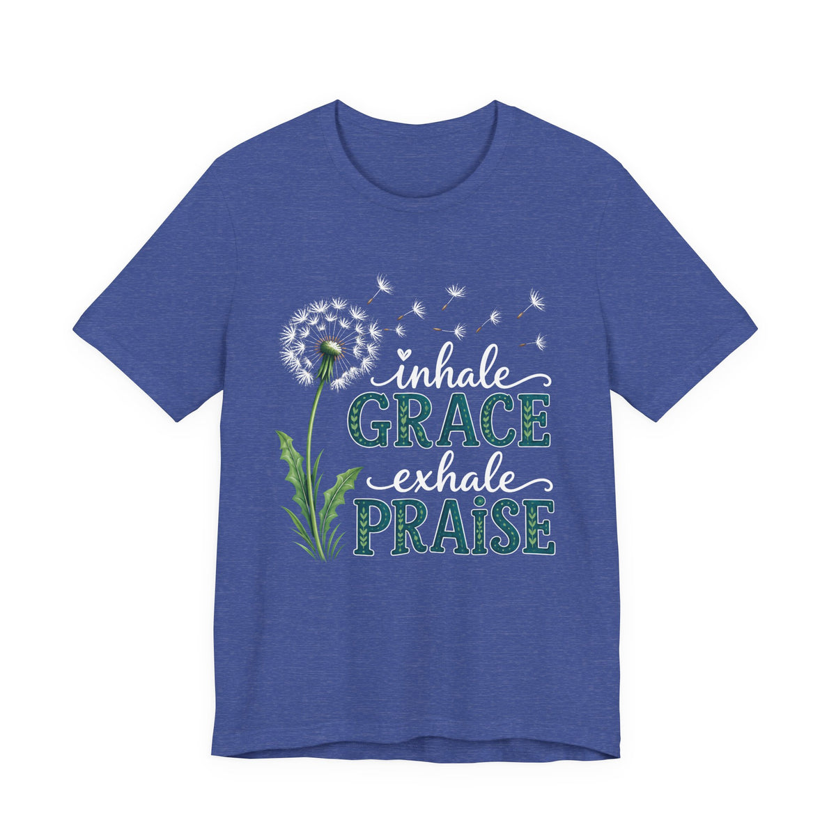 Inhale Grace Exhale Praise T-Shirt, Christian Faith Floral Tee - 14990