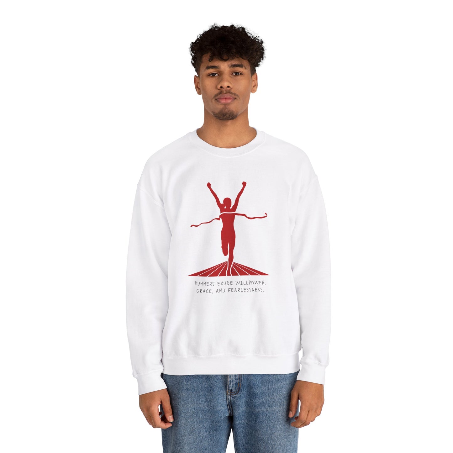 Runners Exude Willpower, Grace, and Fearlessness - Unisex Heavy Blend™ Crewneck Sweatshirt