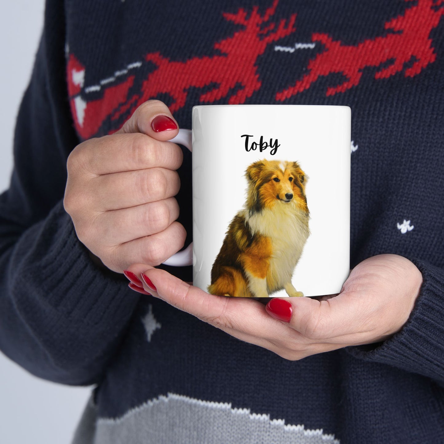 Custom Pet Portrait Ceramic Mug | Dog Lover Gift | Personalized Mug | Animal Lover Coffee Cup | Cute Pet Design - 14160