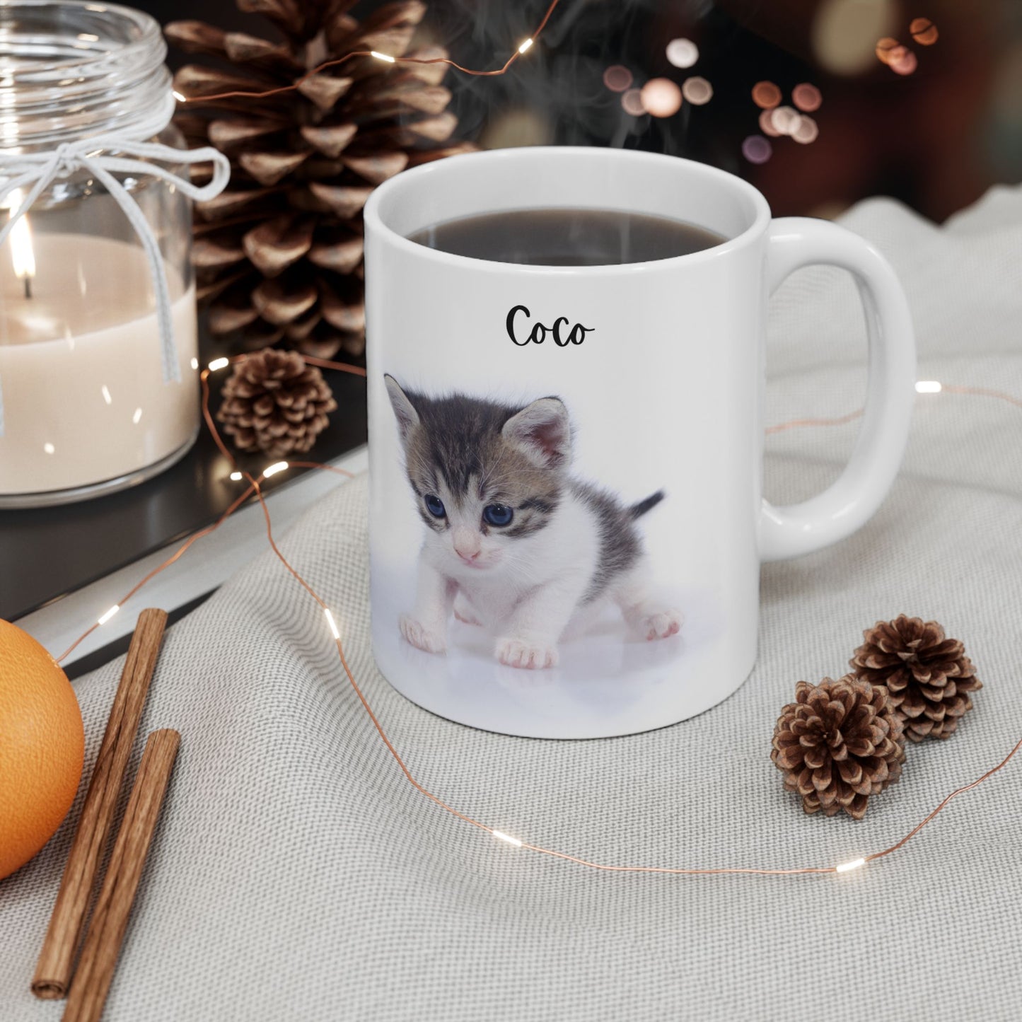 Cute Cat Ceramic Mug - Perfect Gift for Cat Lovers, Coffee Lovers, Animal Lovers, Pet Owners, Birthday, Holiday! - 14196