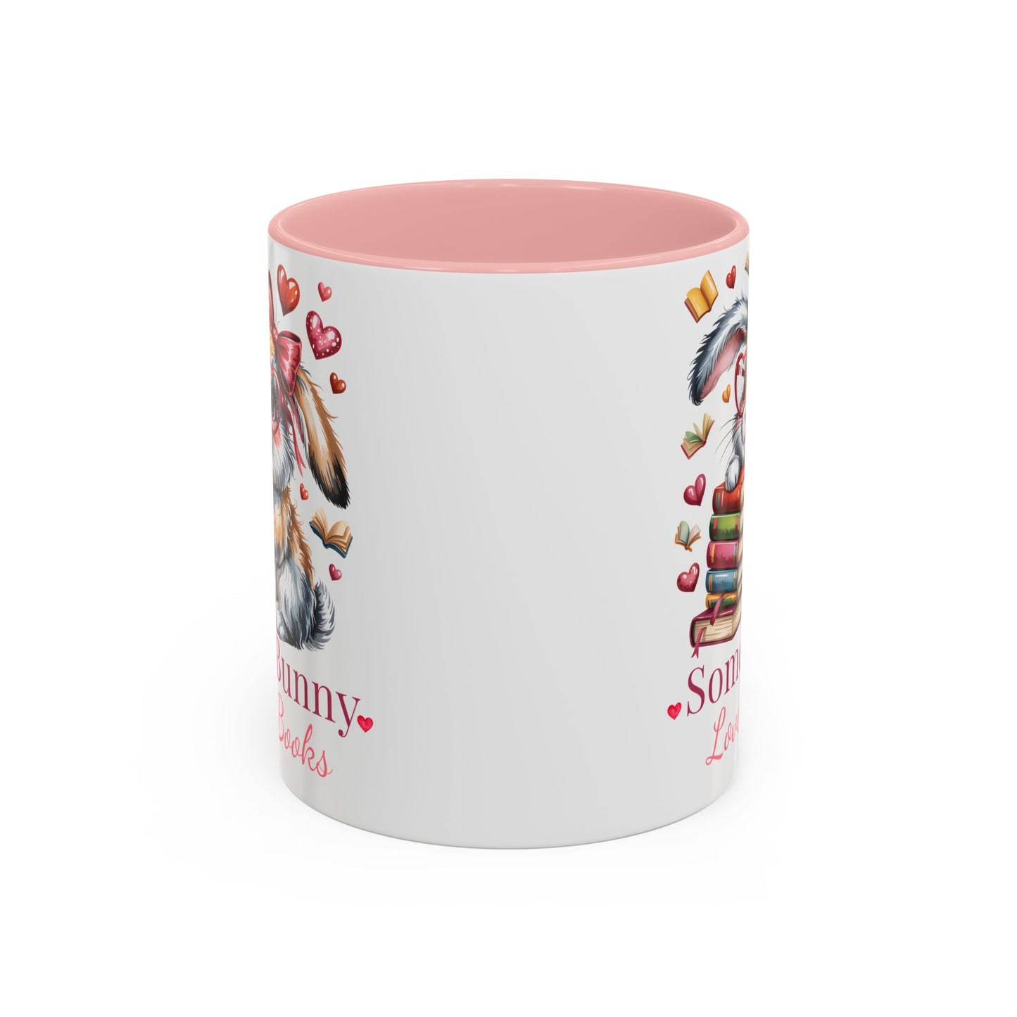Some Bunny Loves Books Mug – Cute Book Lover Coffee Cup, Bunny Reading Gift for Teacher, Librarian or Reader (11oz / 15oz) - 14789