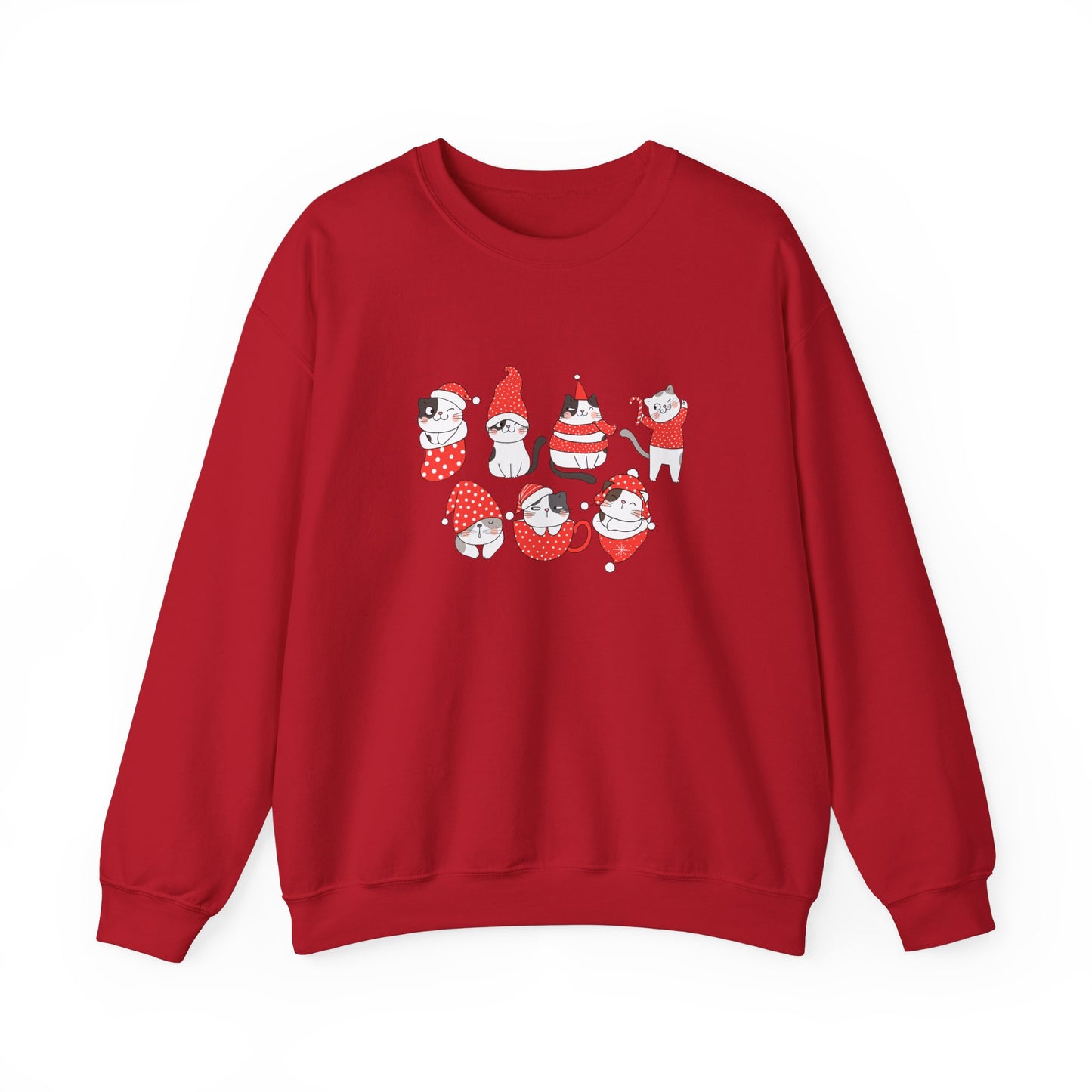 Cats, Merry Christmas - Unisex Heavy Blend™ Crewneck Sweatshirt - 10047