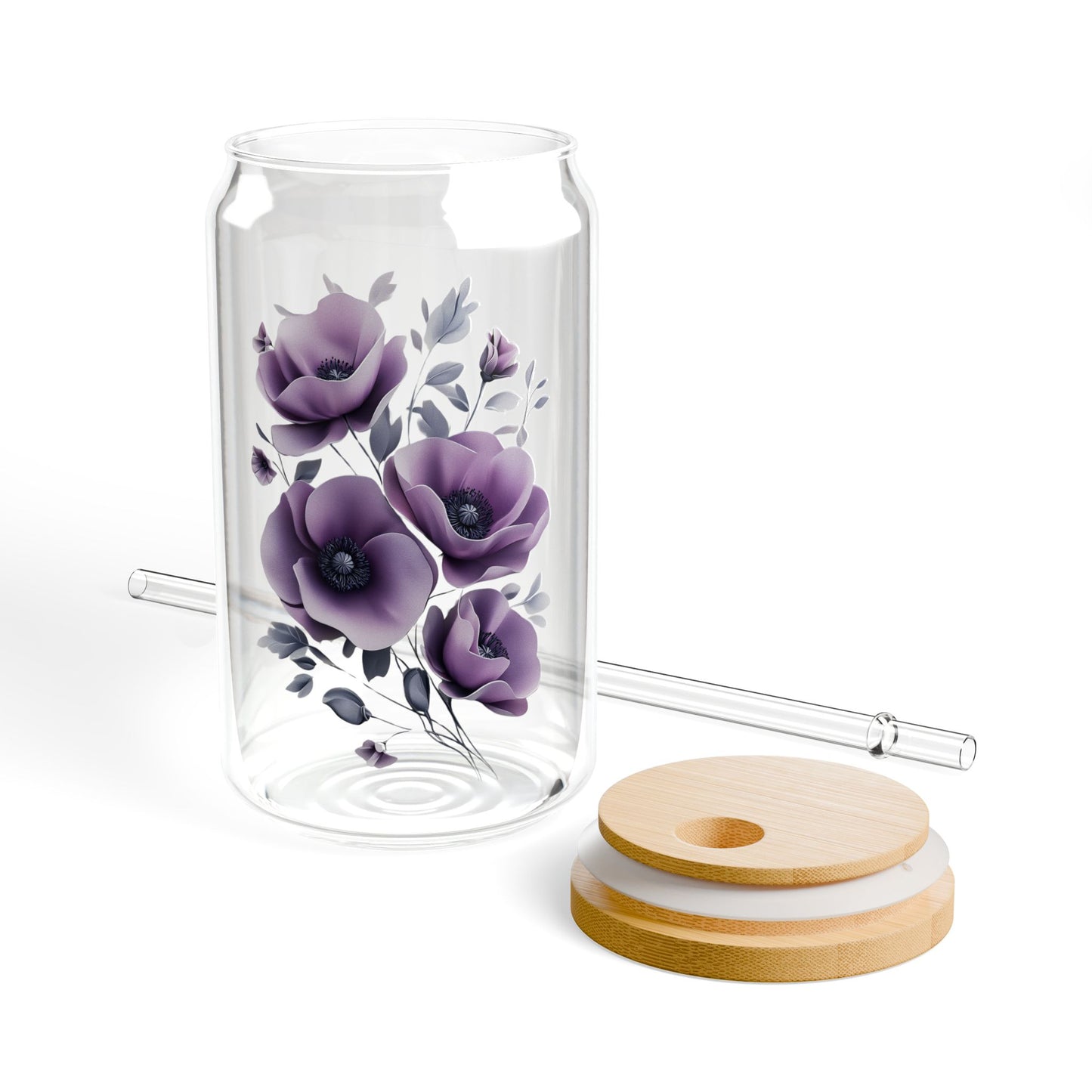 Poppy Petals,  Customizable - Sipper Glass, 16oz