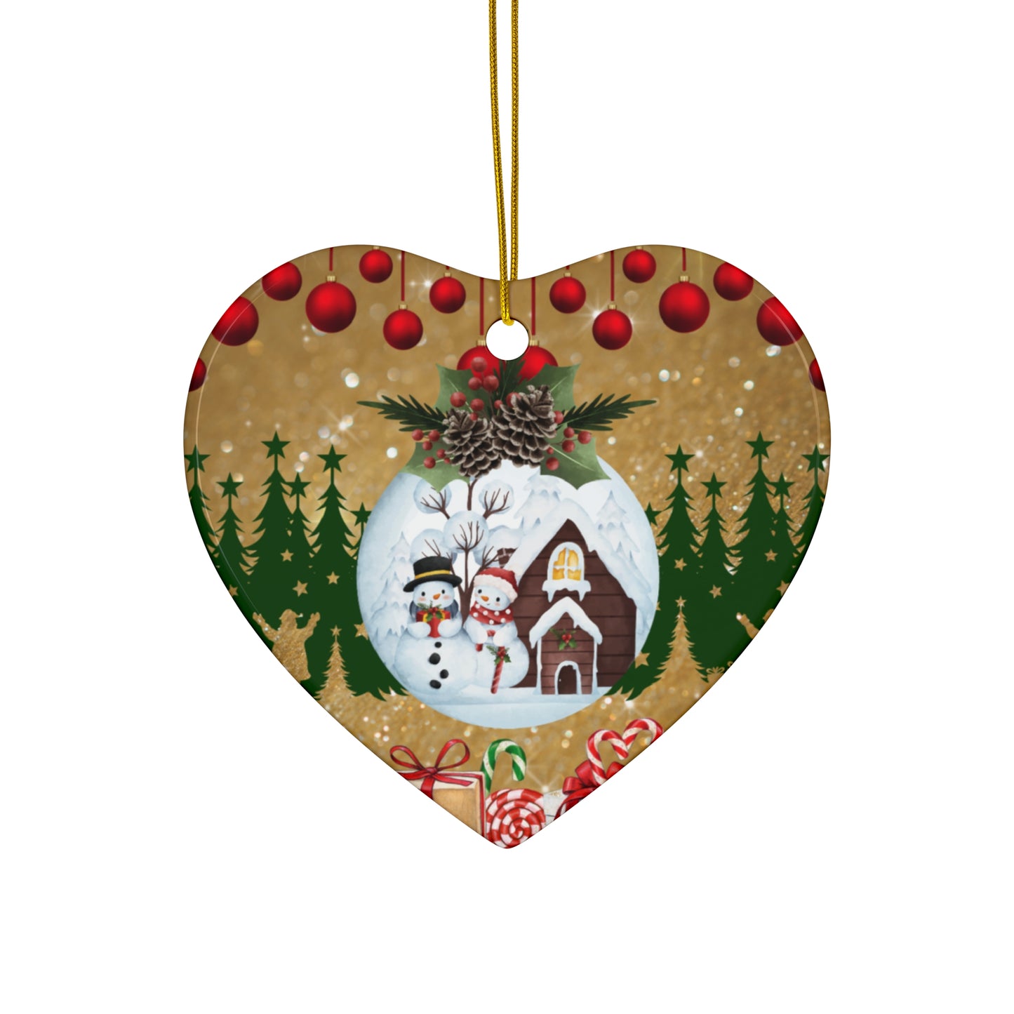 Merry Christmas - Ceramic Ornament, 4 Shapes