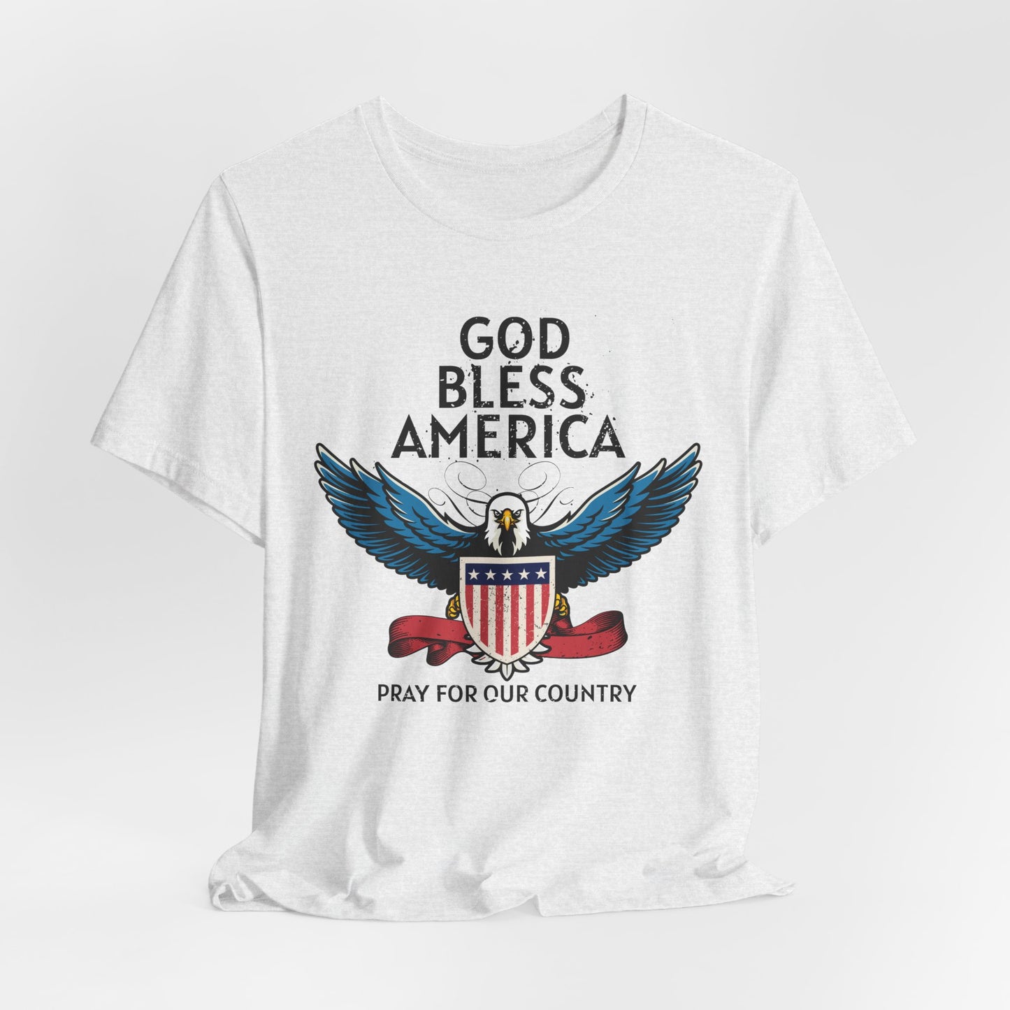 God Bless America Unisex Tee | Patriotic Shirt, American Eagle Design, Casual Wear, Independence Day, Gifts for Veterans - 13786